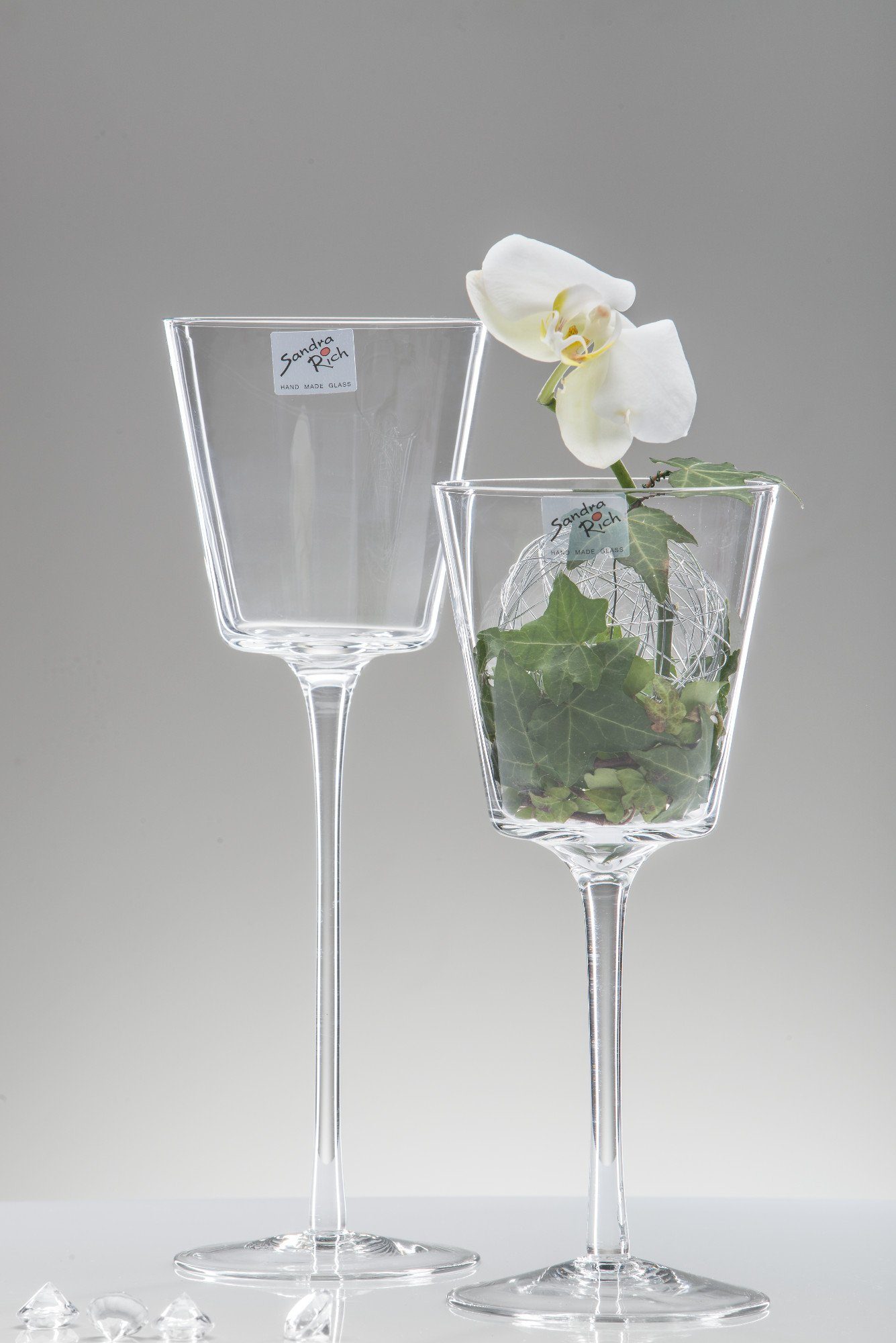 Sandra Rich Schale Glasschale Coni konisch mit Fuß von Sandra Rich, Glas