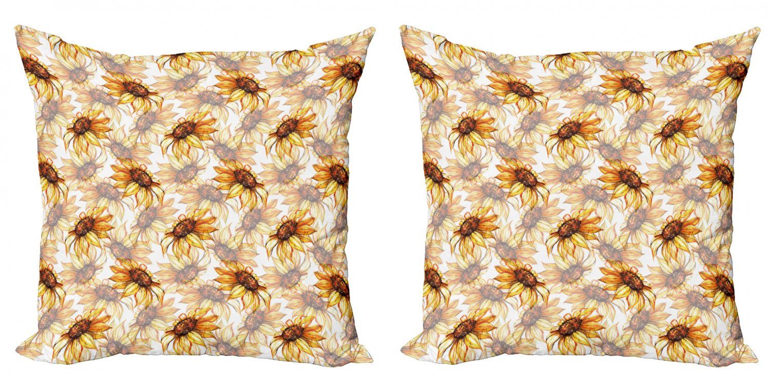 Kissenbezüge Modern Accent Doppelseitiger Digitaldruck, Abakuhaus (2 Stück), Gelbe Blume Sunflower Blossom