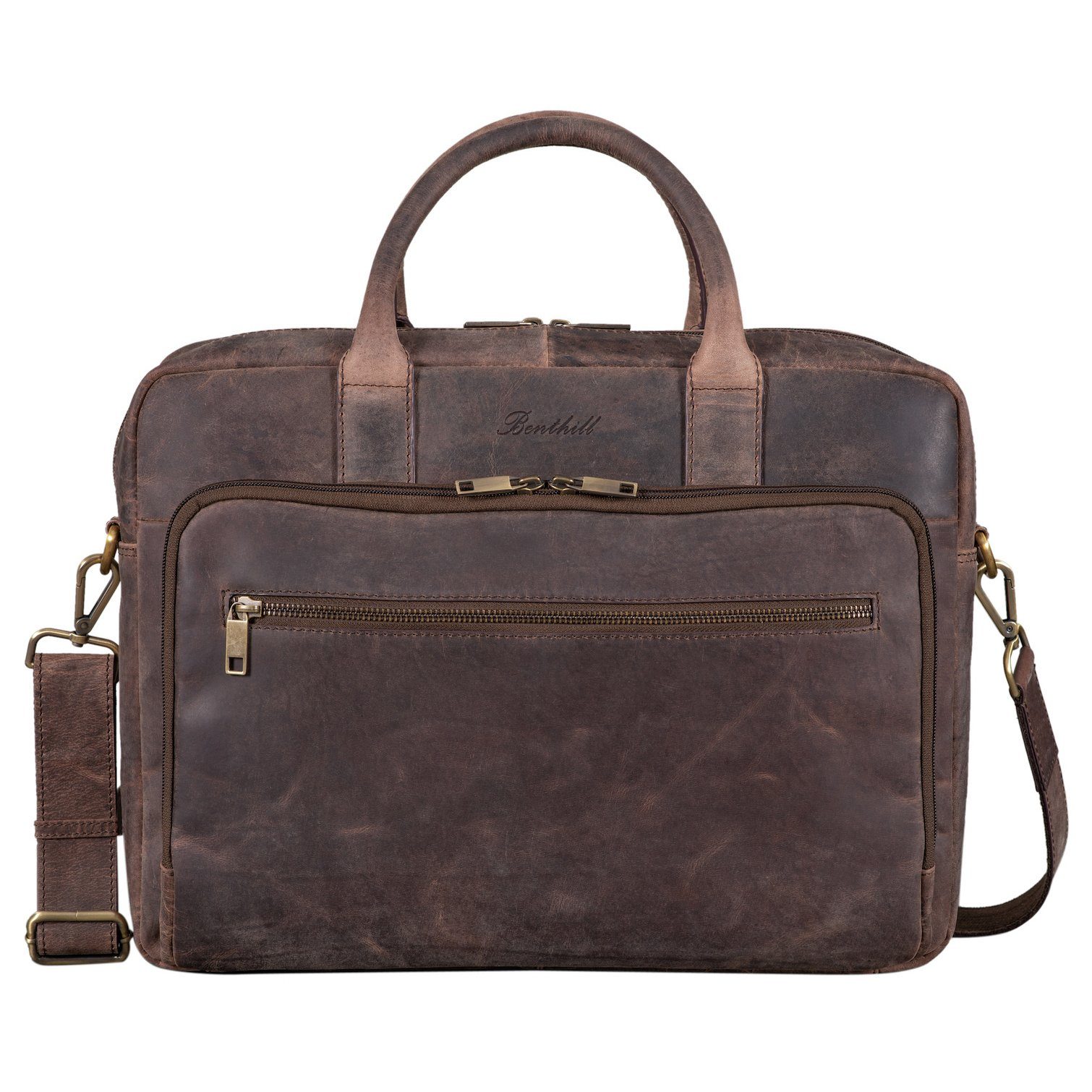 Benthill Aktentasche Echt Leder Laptoptasche Notebooktasche Umhängetasche L günstig online kaufen