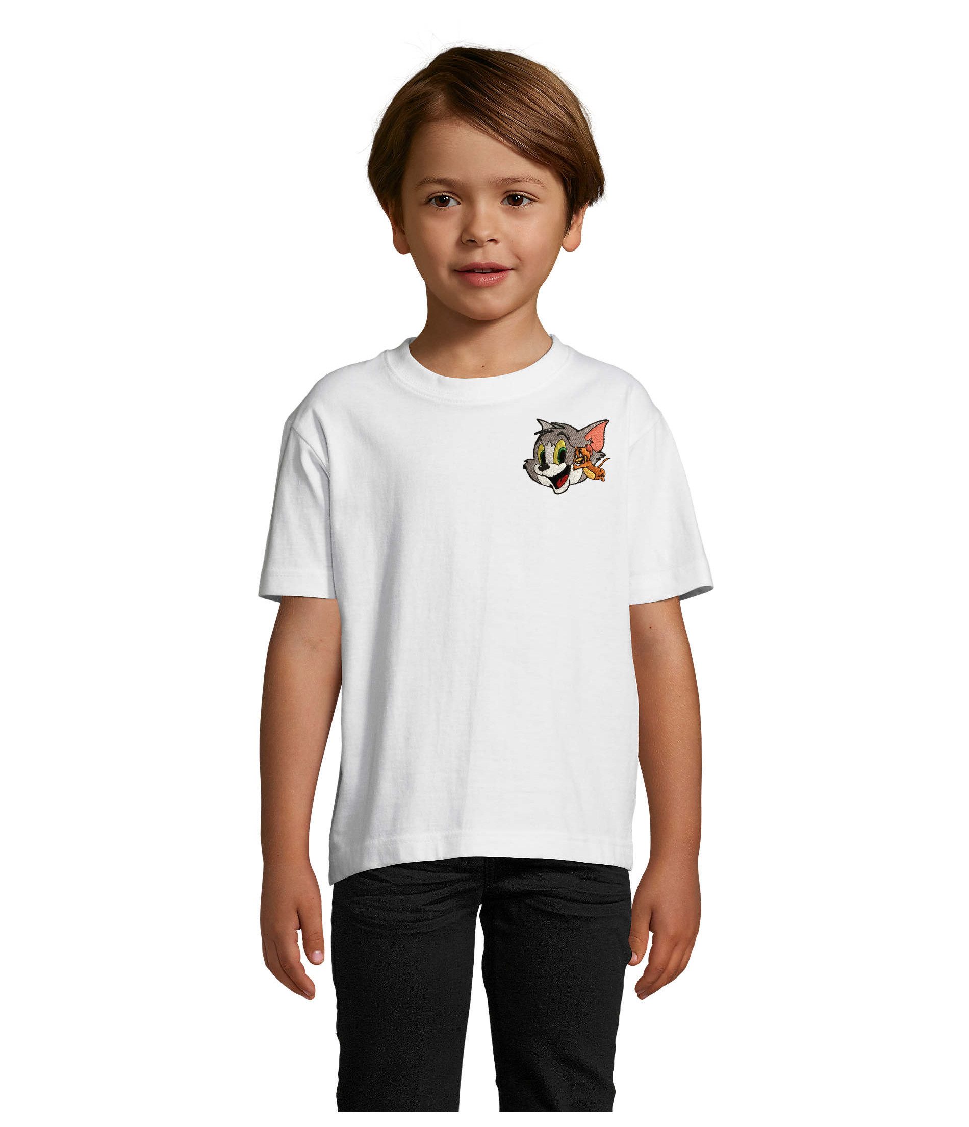 Blondie & Brownie T-Shirt Tom und Jerry Katz und Maus Comic Retro Vintage Kinder Shirtmotiv (Einzelset, Einzelartikel) Retro KatzMaus Patchshirt Kids