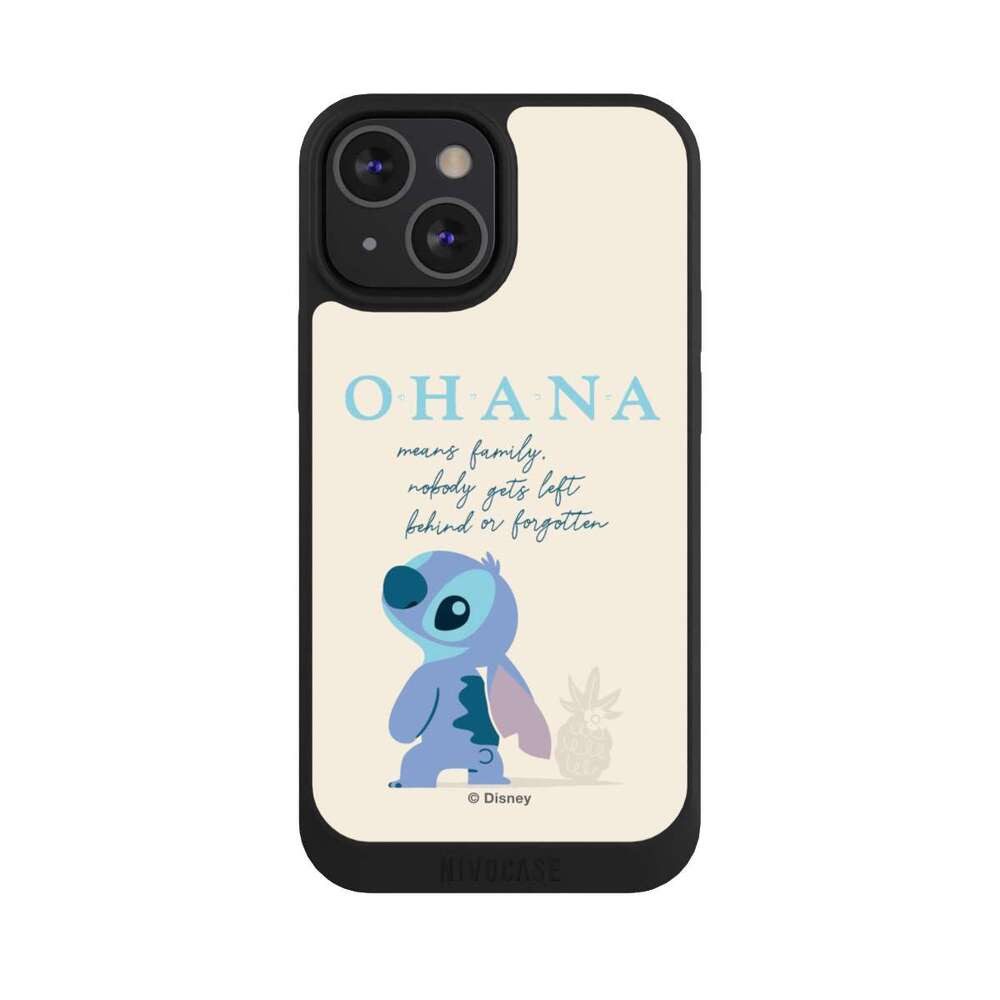 NIVOCASE Handyhülle Lilo & Stitch Offizielles Lizenzprodukt Disney Ohana Stitch, Apple iPhone 13 Mini Handyhülle Hülle NIVOpure Case Schwarz