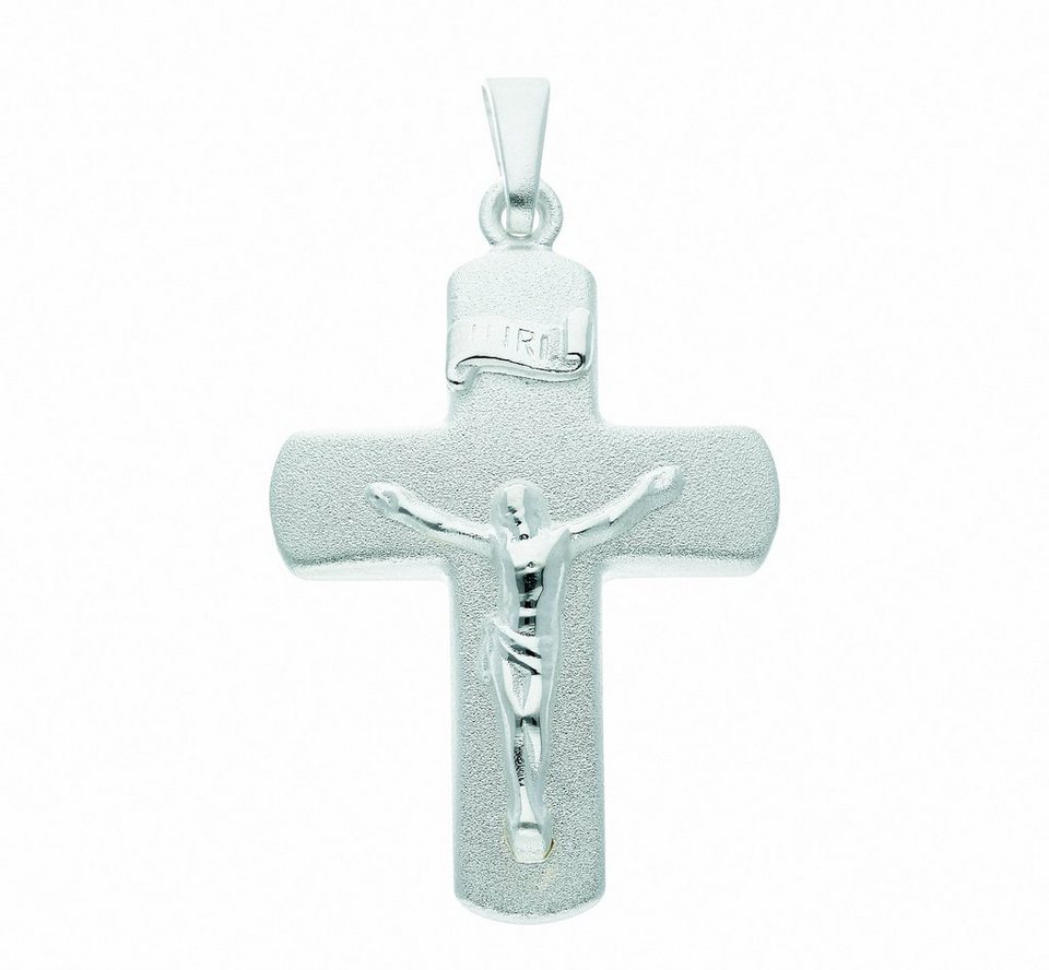 Adelia´s Kette mit Anhänger 925 Silber Kreuz Anhänger Korpus, Schmuckset -  Set mit Halskette, Maße des Anhängers - Breite 19 mm - Höhe 24,5 mm