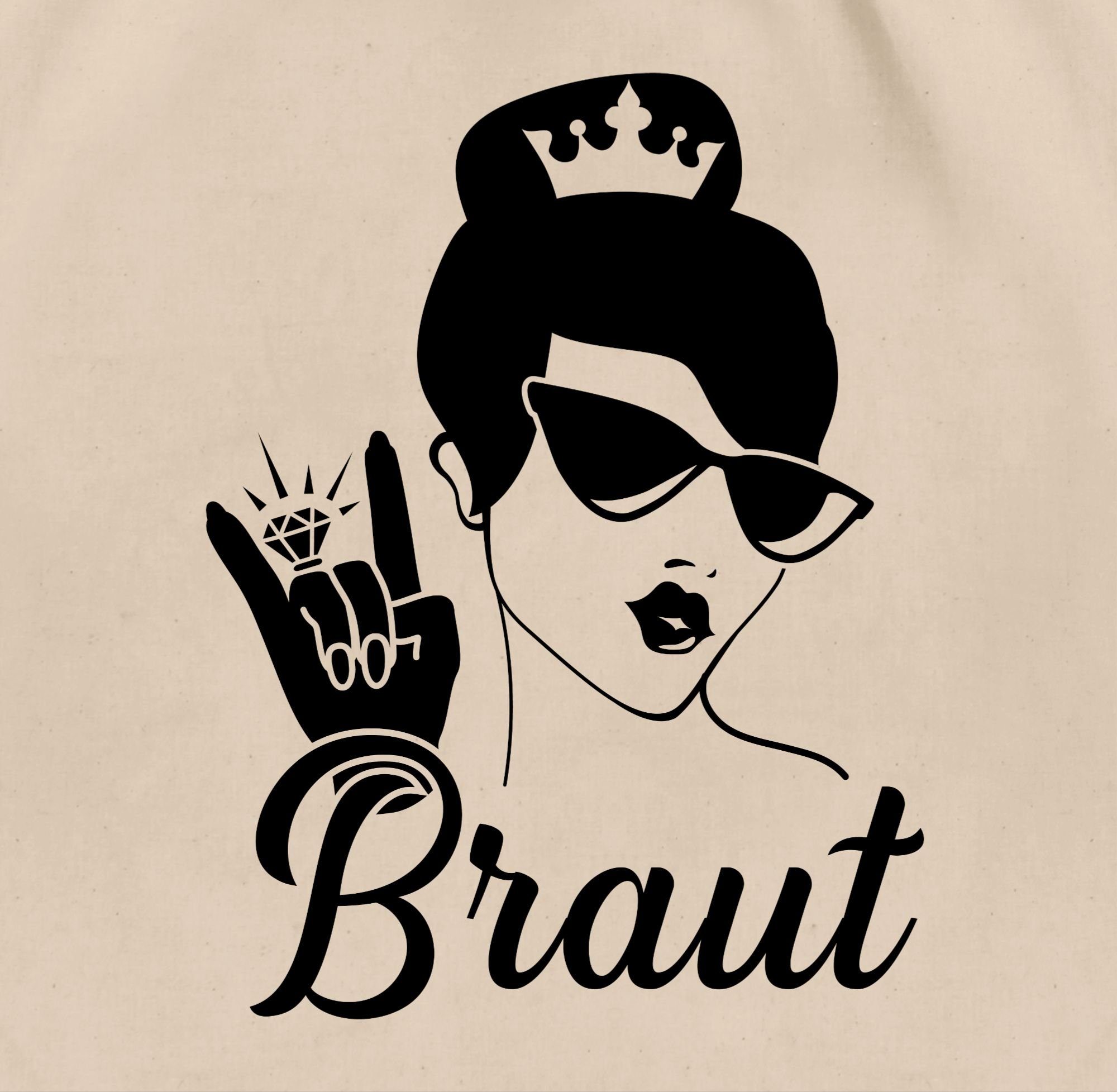 Shirtracer Turnbeutel Braut Bride, JGA Junggesellenabschied Frauen