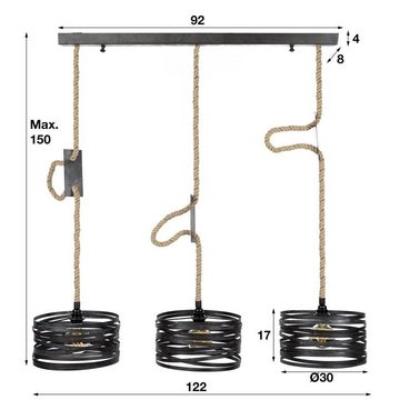 famlights Hängeleuchte, Pendelleuchte Jamie in Grau aus Metall 3xE27, keine Angabe, Leuchtmittel enthalten: Nein, warmweiss, Hängeleuchte, Pendellampe, Pendelleuchte