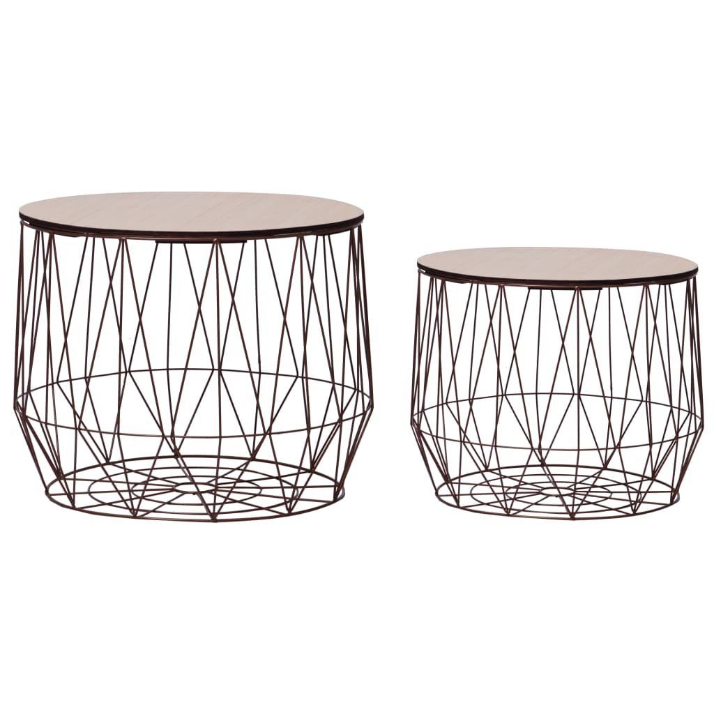 vidaXL Couchtisch Couchtische 2 Stk. Kupferfarben (2-St)