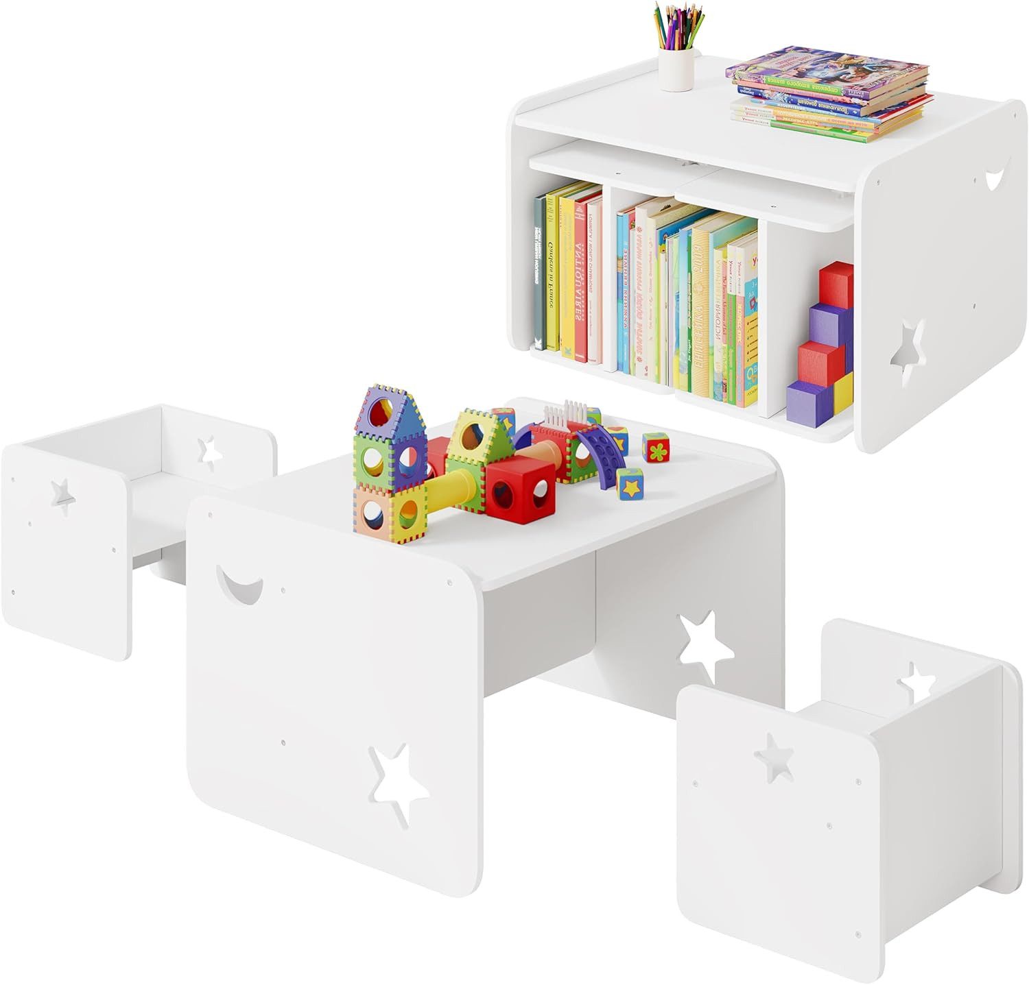 Woltu Kindersitzgruppe, Multifunktions Möbelset, Kinder Tisch günstig online kaufen