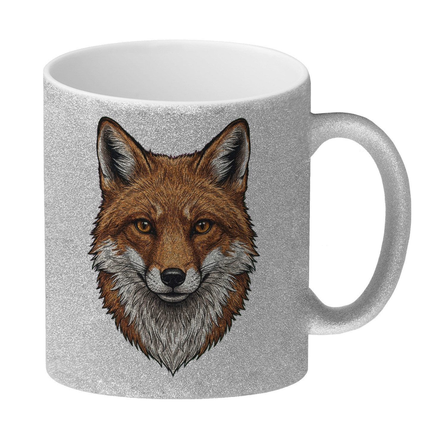 speecheese Tasse Fuchs Glitzer-Kaffeebecher für Naturliebhaber