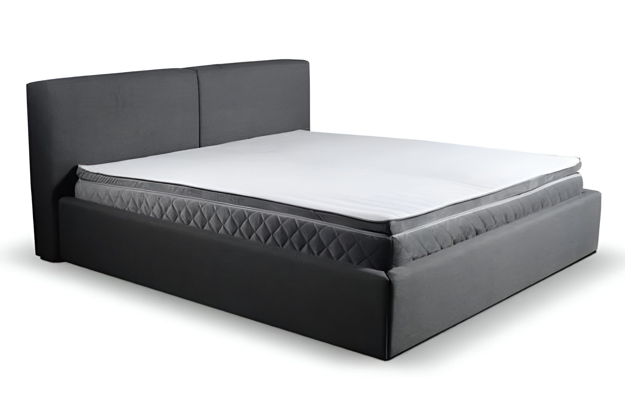 JVmoebel Bett Schlafzimmer Doppelbett Bett 180cm Matratze Grau moderner Stil Holz (1-tlg., Bett), Made in Europa