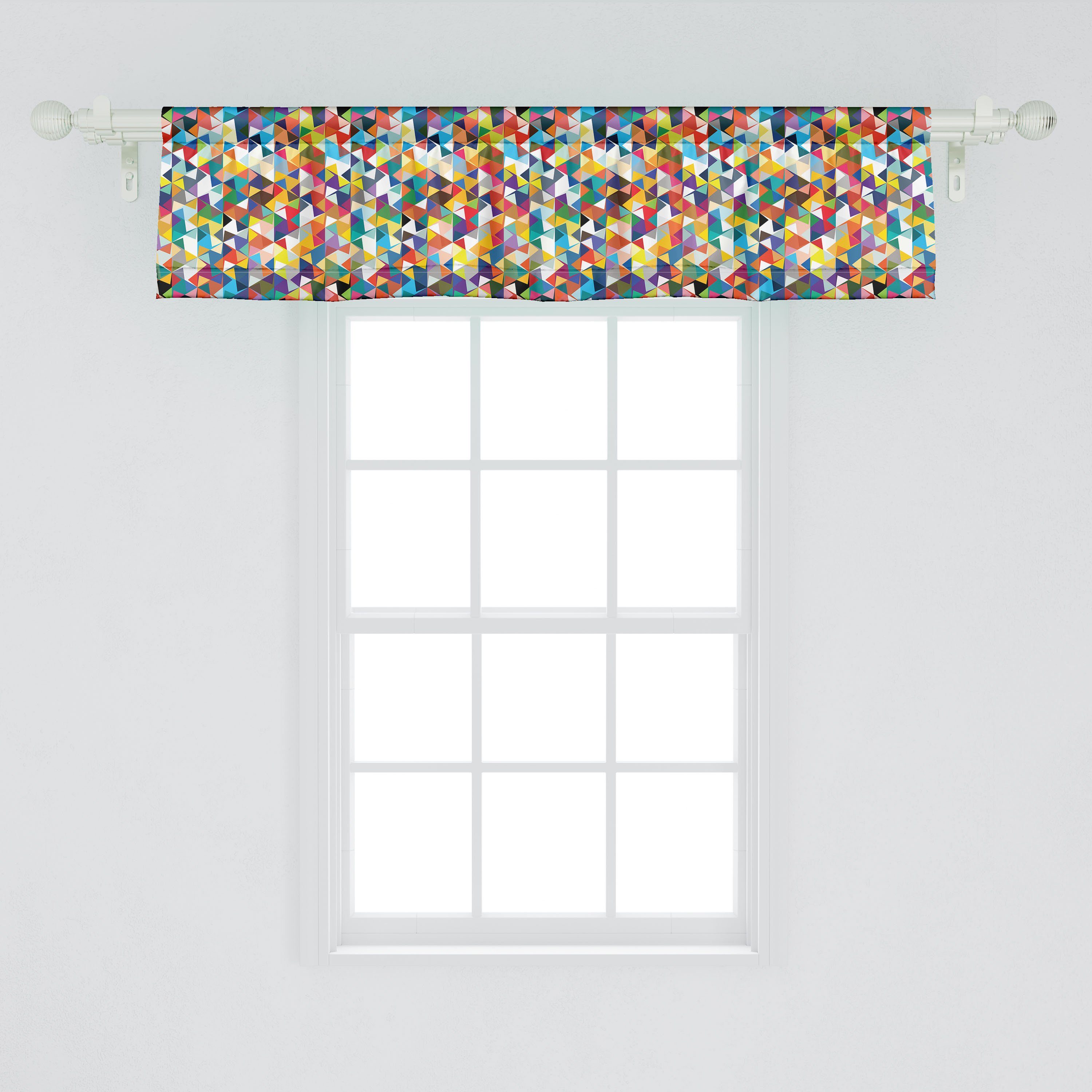 Scheibengardine Vorhang Volant für Dekor Schlafzimmer Abstrakt Kunst mit Awakening Abakuhaus, Küche Microfaser, Stangentasche, Triangles