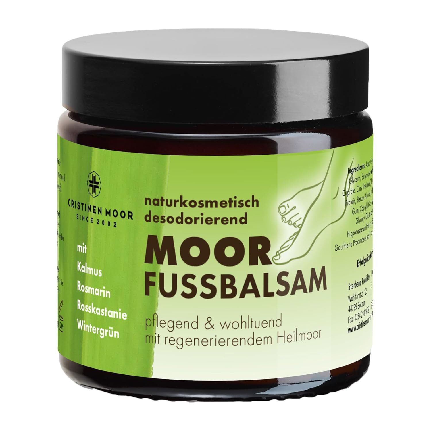CristinenMoor Fußcreme Moor Fußbalsam mit Naturmoor zur täglichen Fußpflege 110ml