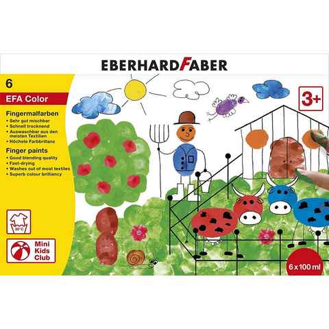 Eberhard Faber Kreativset EFAColor Fingerfarbe in Schachtel, 6x 100 ml, (6-tlg)