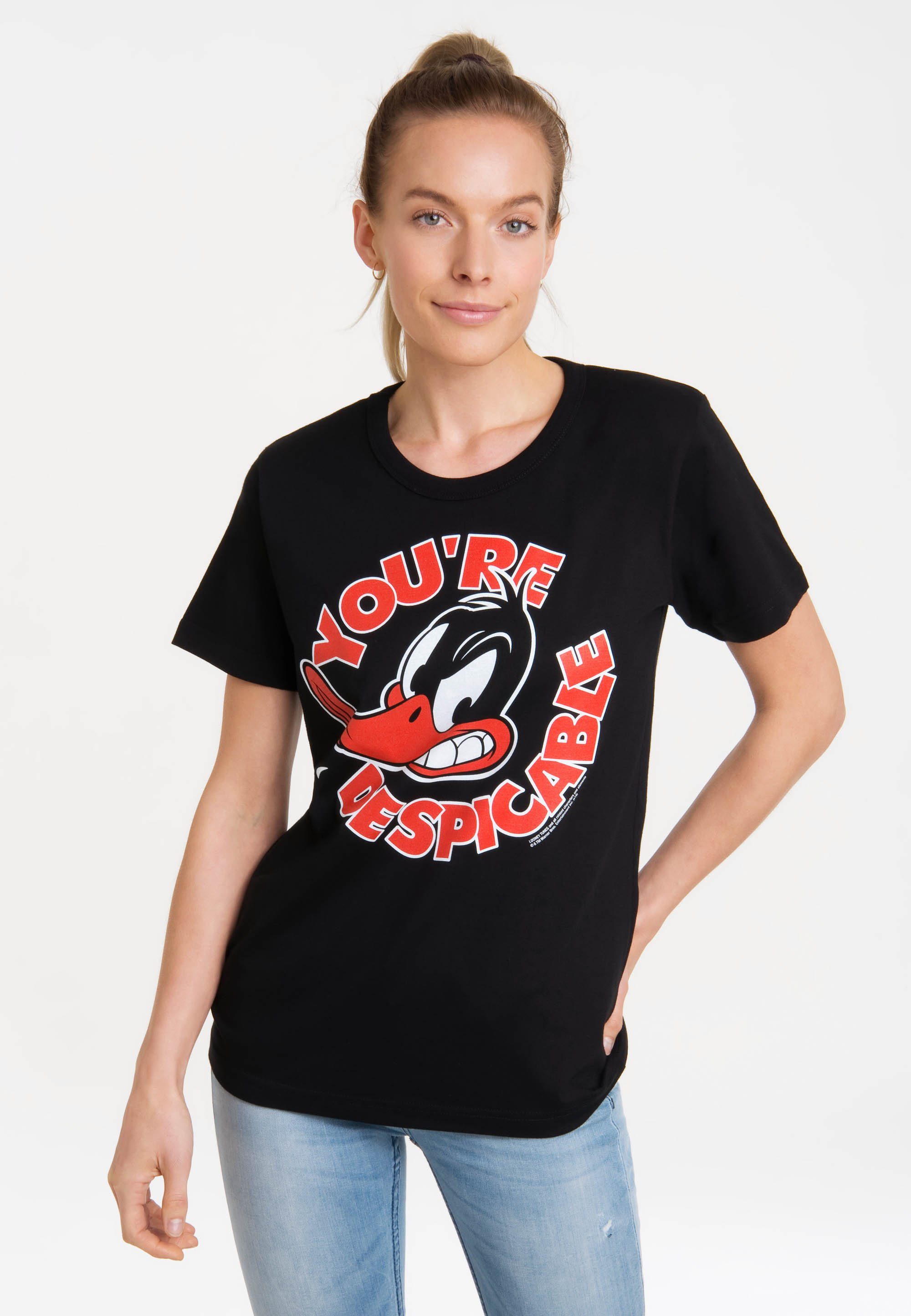 LOGOSHIRT T-Shirt Looney Tunes - Daffy Duck mit lizenziertem Print