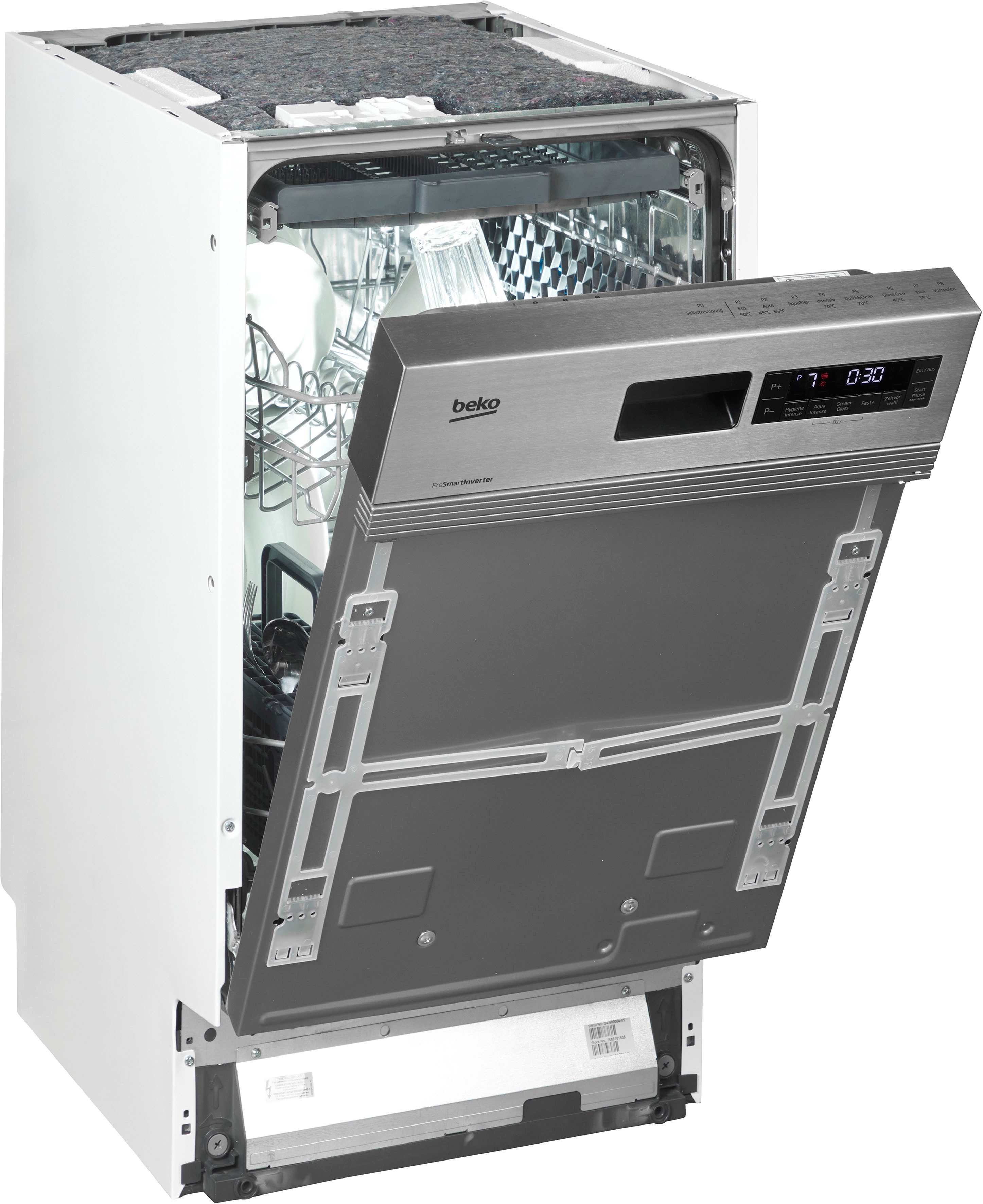 BEKO teilintegrierbarer Geschirrspüler BDSS28040XQ 7686101635, 10 Maßgedecke, SelfDry – automatische Türöffnung für perfekte Trocknungsergebnisse
