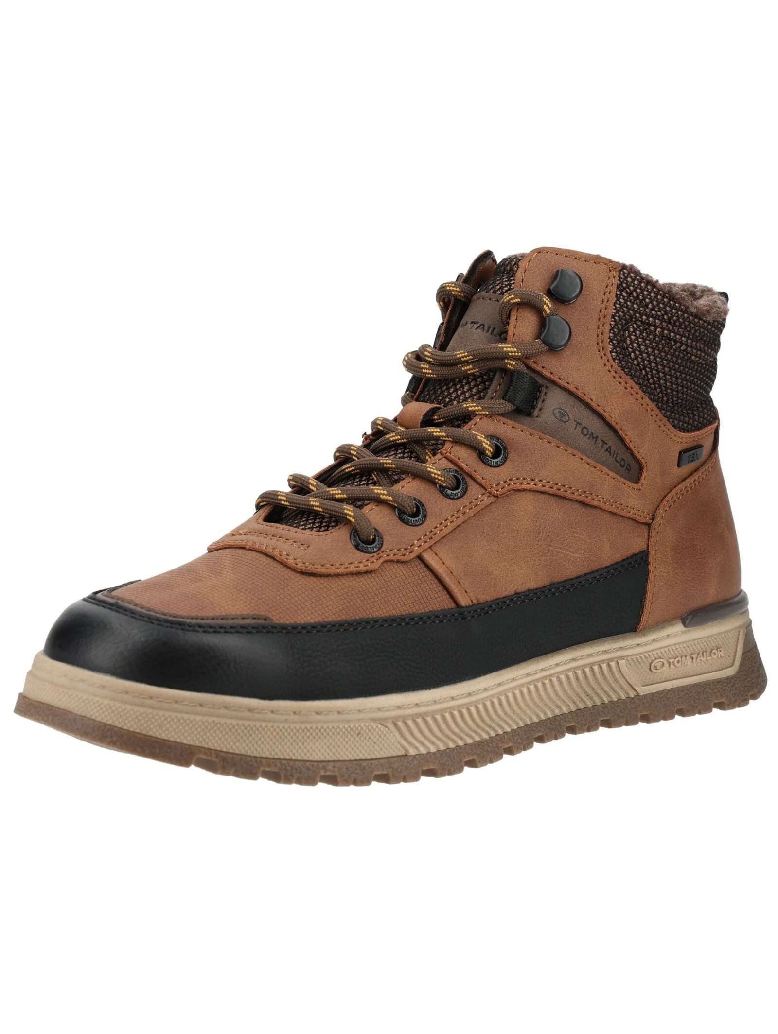TOM TAILOR Stiefelette Lederimitat/Textil . Schnürstiefelette
