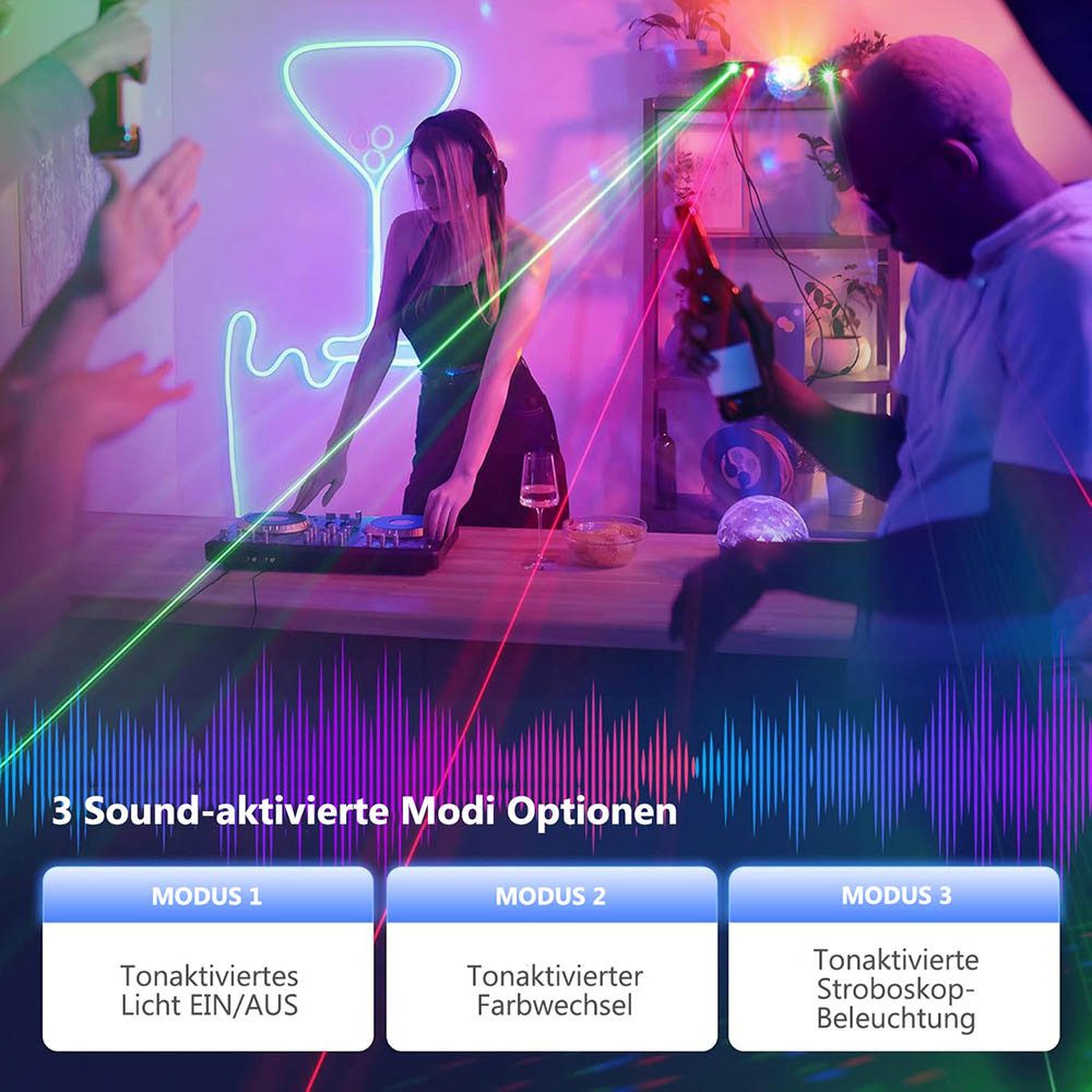 Jibenhome LED Discolicht LED Partylicht DMX,LED DJ Party Licht für Partys Tanz Bar Club, Disco Ball Licht mit Fernsteuerung &Sound Aktiviert
