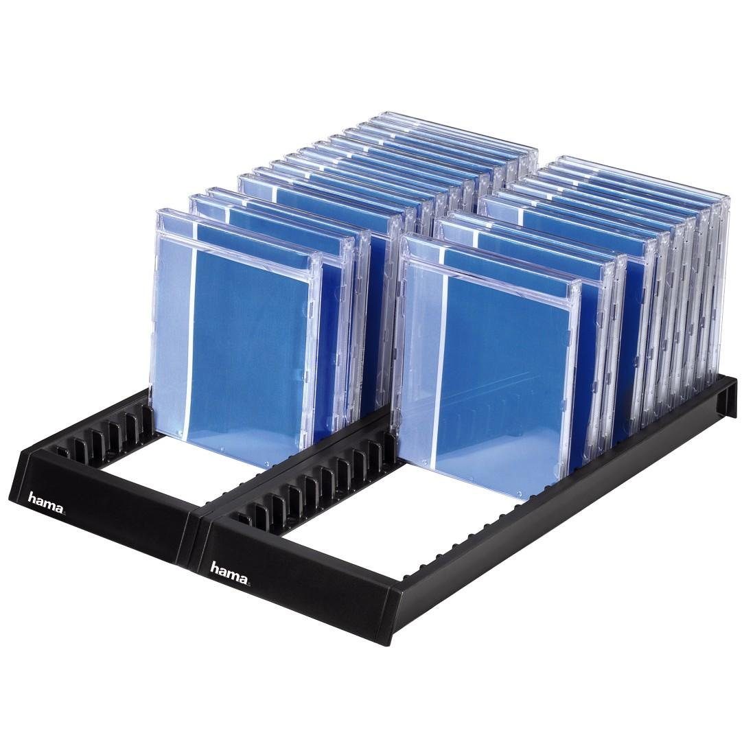 Hama CD-Hülle CD-Flipper 44, Schwarz CD Ständer, CD Rack für 44 CDs