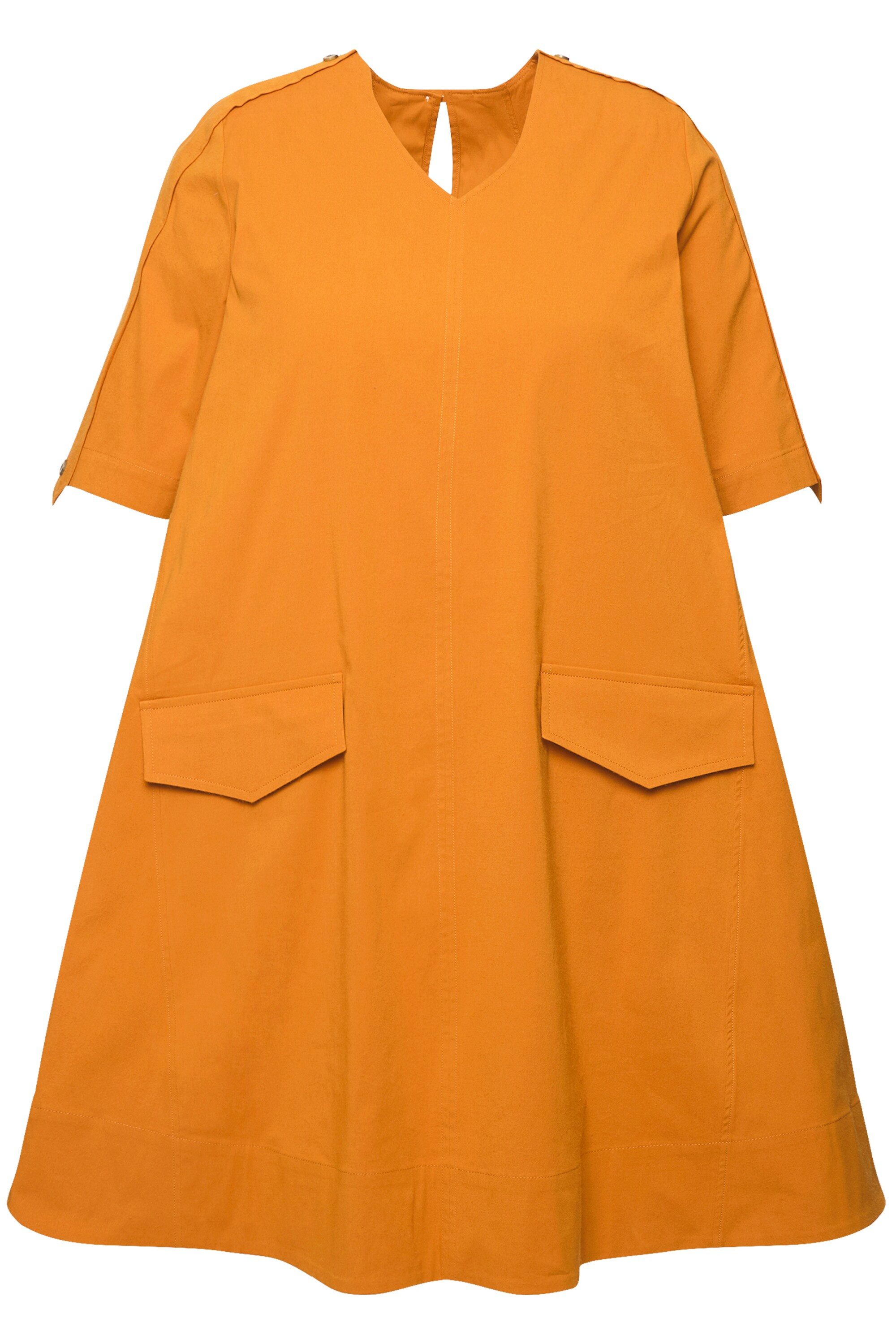 Ulla Popken Tunika Tunika V-Ausschnitt Taschen Halbarm Biobaumwolle günstig online kaufen