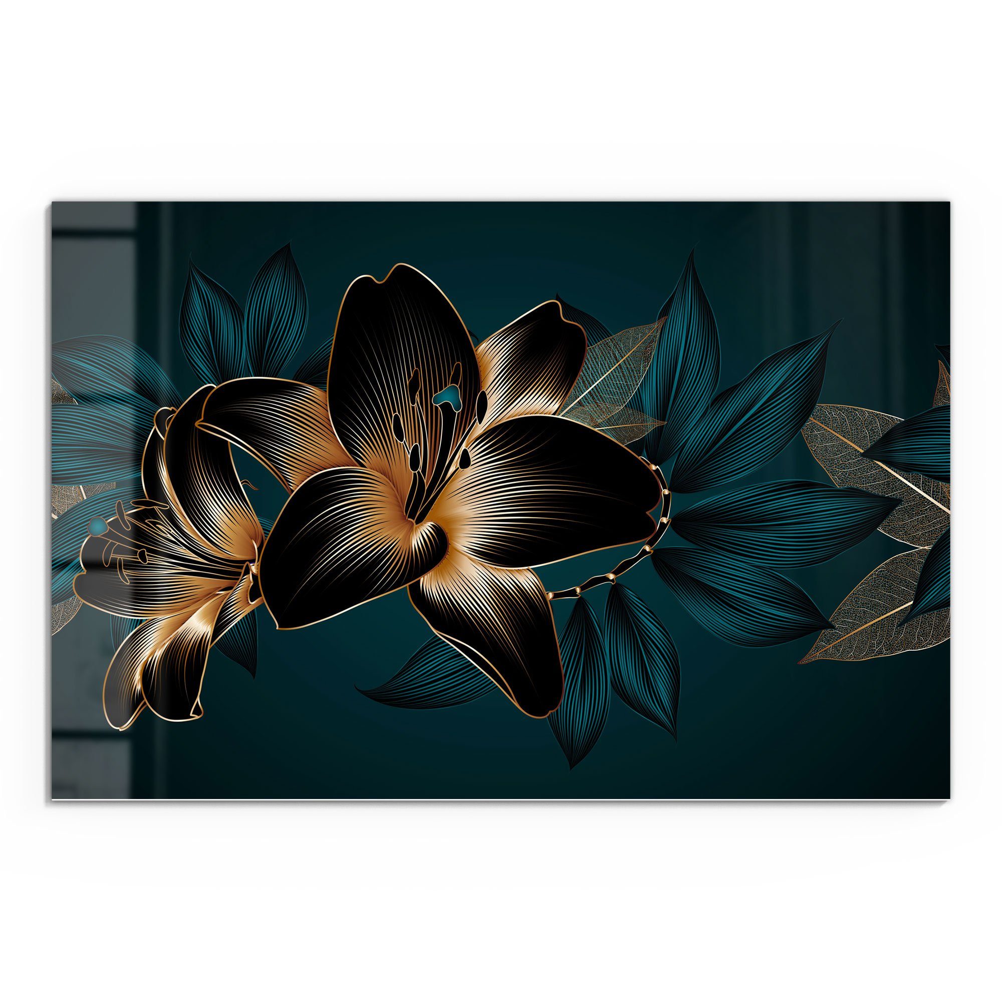 DEQORI Glasbild 'Hochwertige Liliengrafik', 'Hochwertige Liliengrafik', günstig online kaufen