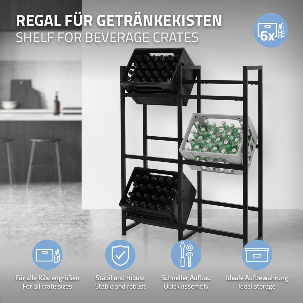 ML-DESIGN Standregal Getränkekistenregal Kistenhalter Kistenregal Getränker günstig online kaufen