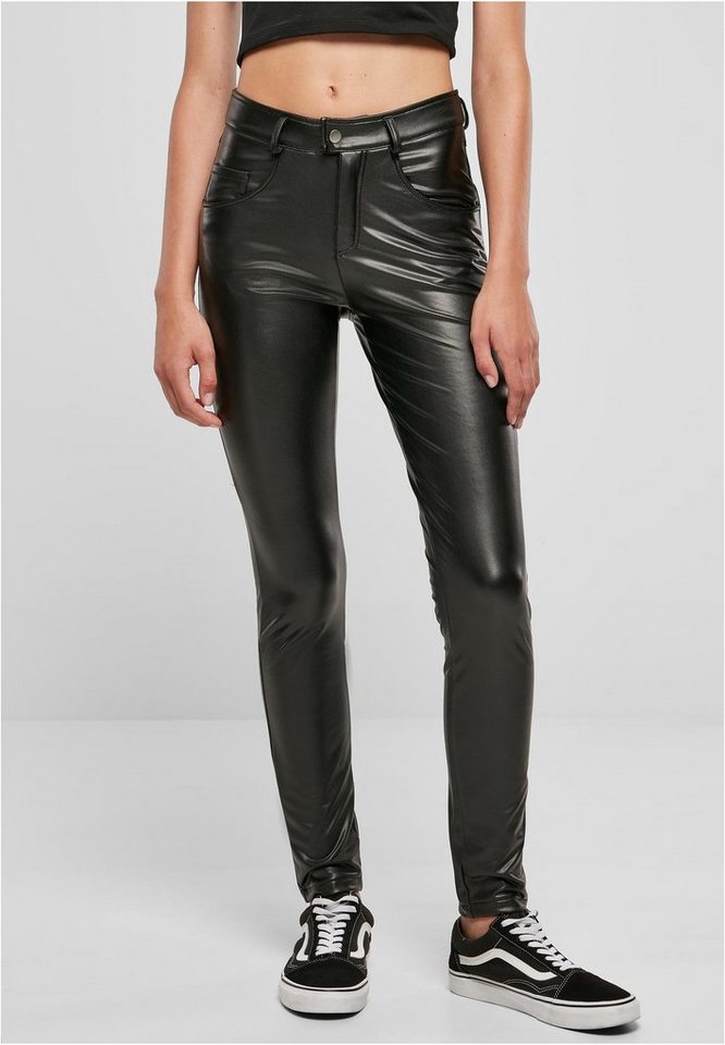 CLASSICS Mid Ladies Waist Pants Leather Damen Jerseyhose URBAN (1- Synthetic tlg)