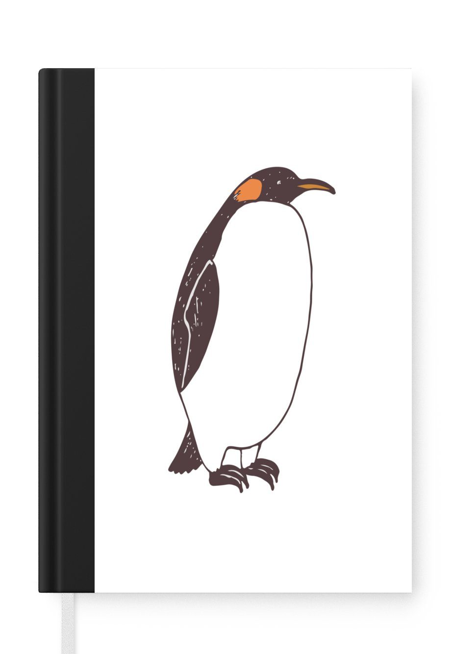 MuchoWow Notizbuch Pinguin - Kinder - Weiß - Jungen - Mädchen, Journal, Merkzettel, Tagebuch, Notizheft, A5, 98 Seiten, Haushaltsbuch