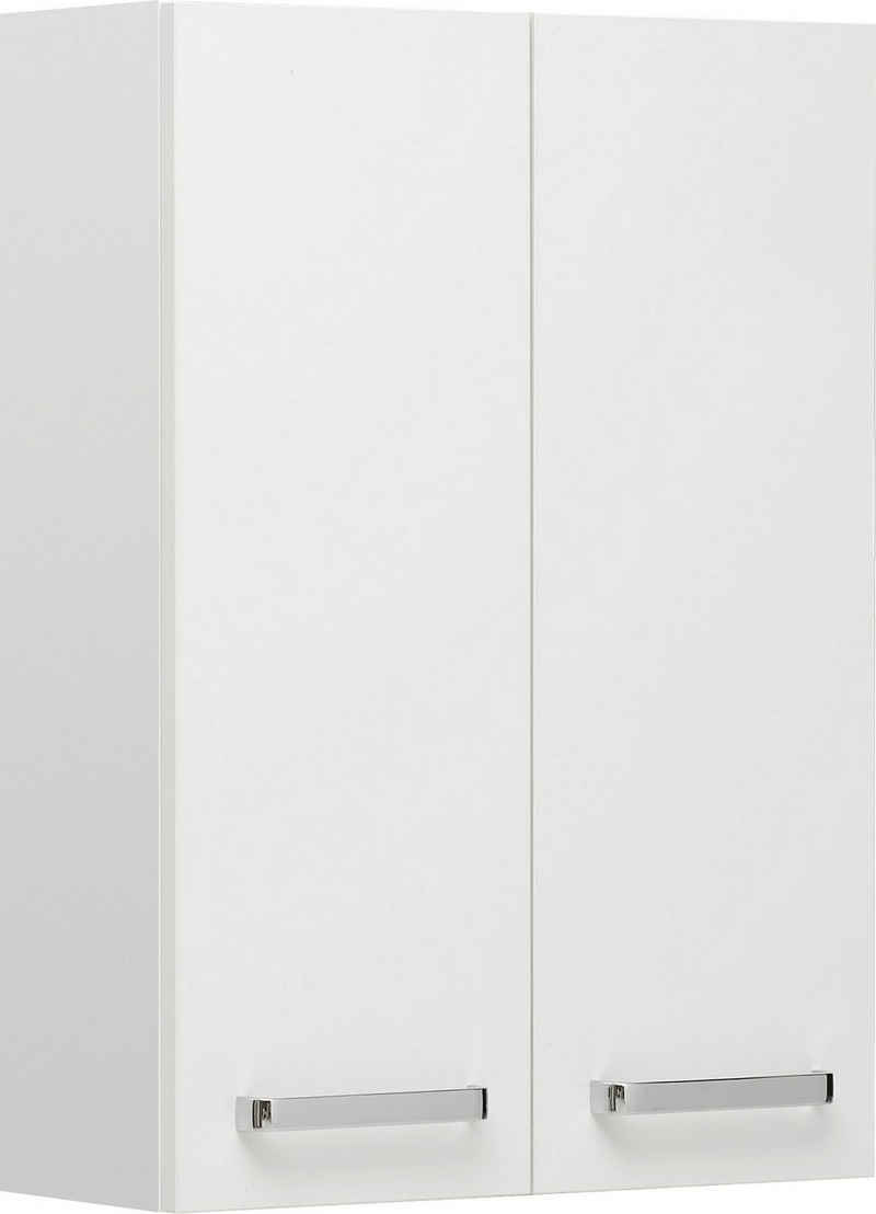 Saphir Hängeschrank Quickset Wand-Badschrank 50 cm breit mit 2 Türen und 2 Einlegeböden Badezimmer-Hängeschrank inkl. Türdämpfer, Griffe in Chrom Glanz