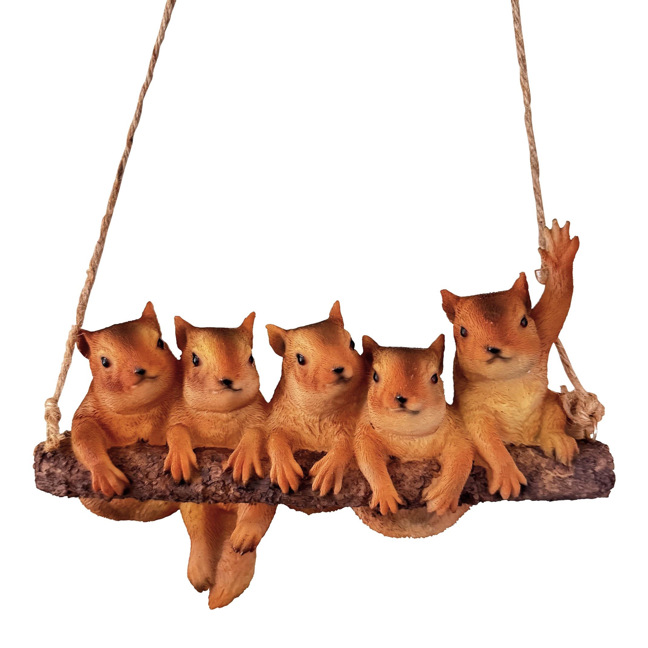 Online-Fuchs Gartenfigur für außen - 5 Eichhörnchen zum Aufhängen - Deko Figuren, (21,5 cm groß, wetterfest), süße Gartendekoration im Frühling, Sommer & Herbst
