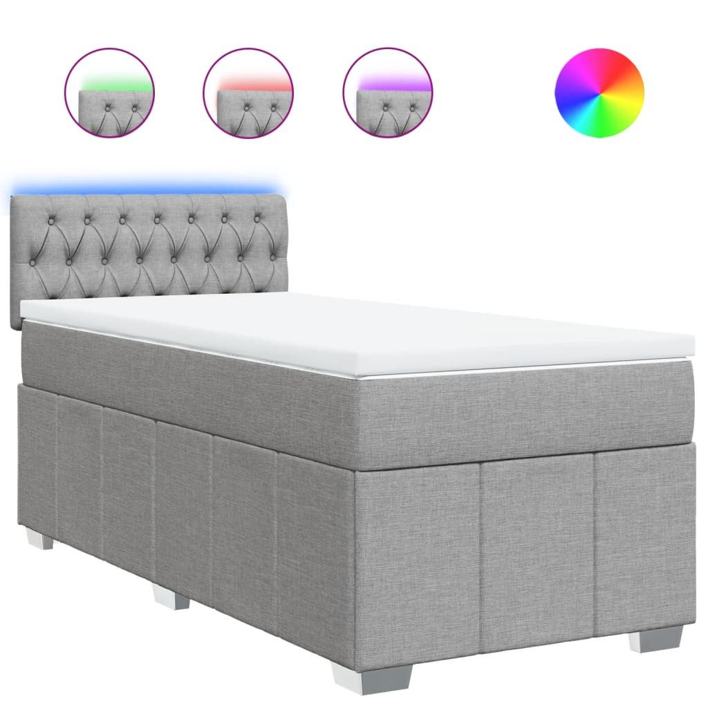 vidaXL Bett Boxspringbett mit Matratze Hellgrau günstig online kaufen