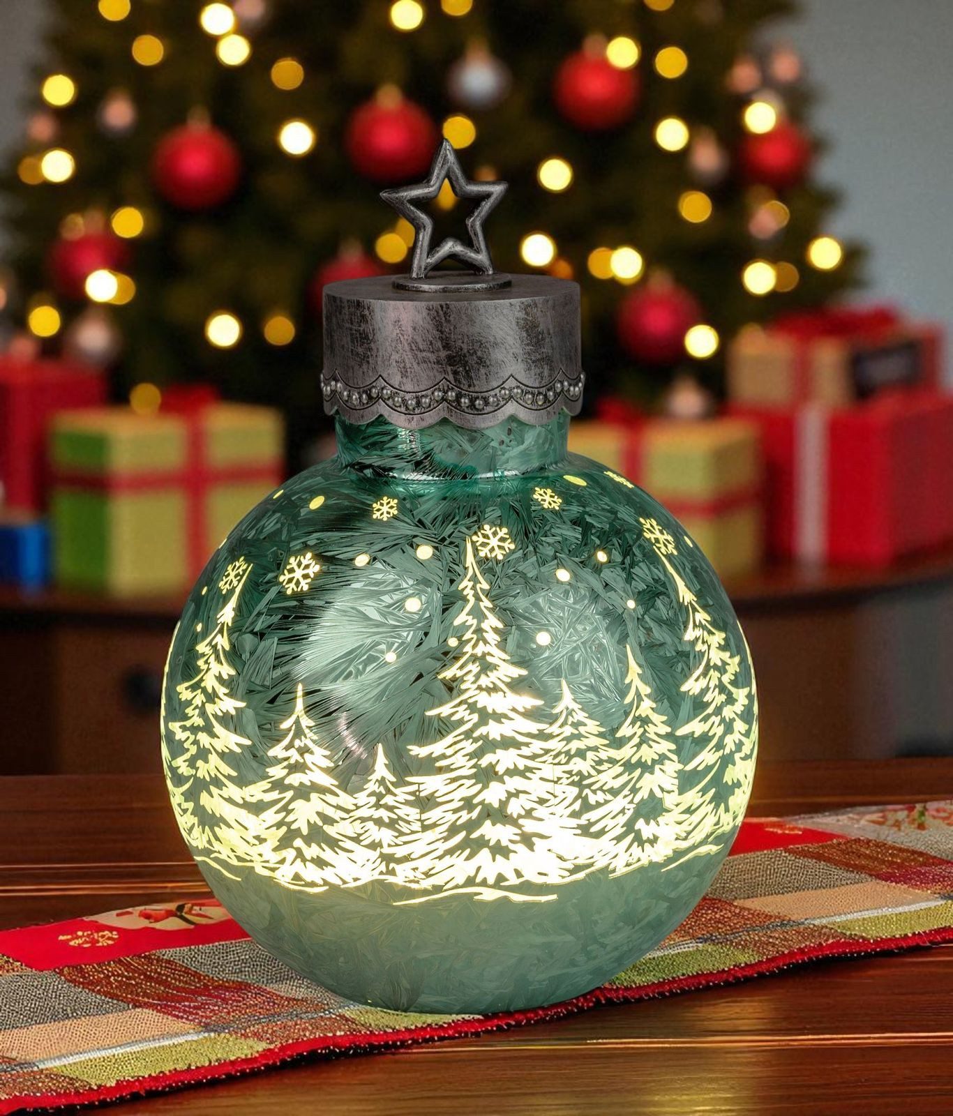 formano LED Dekolicht XXL Glas-Kugel Frosty Mint 30 cm Timer 6h/18h Weihnac günstig online kaufen