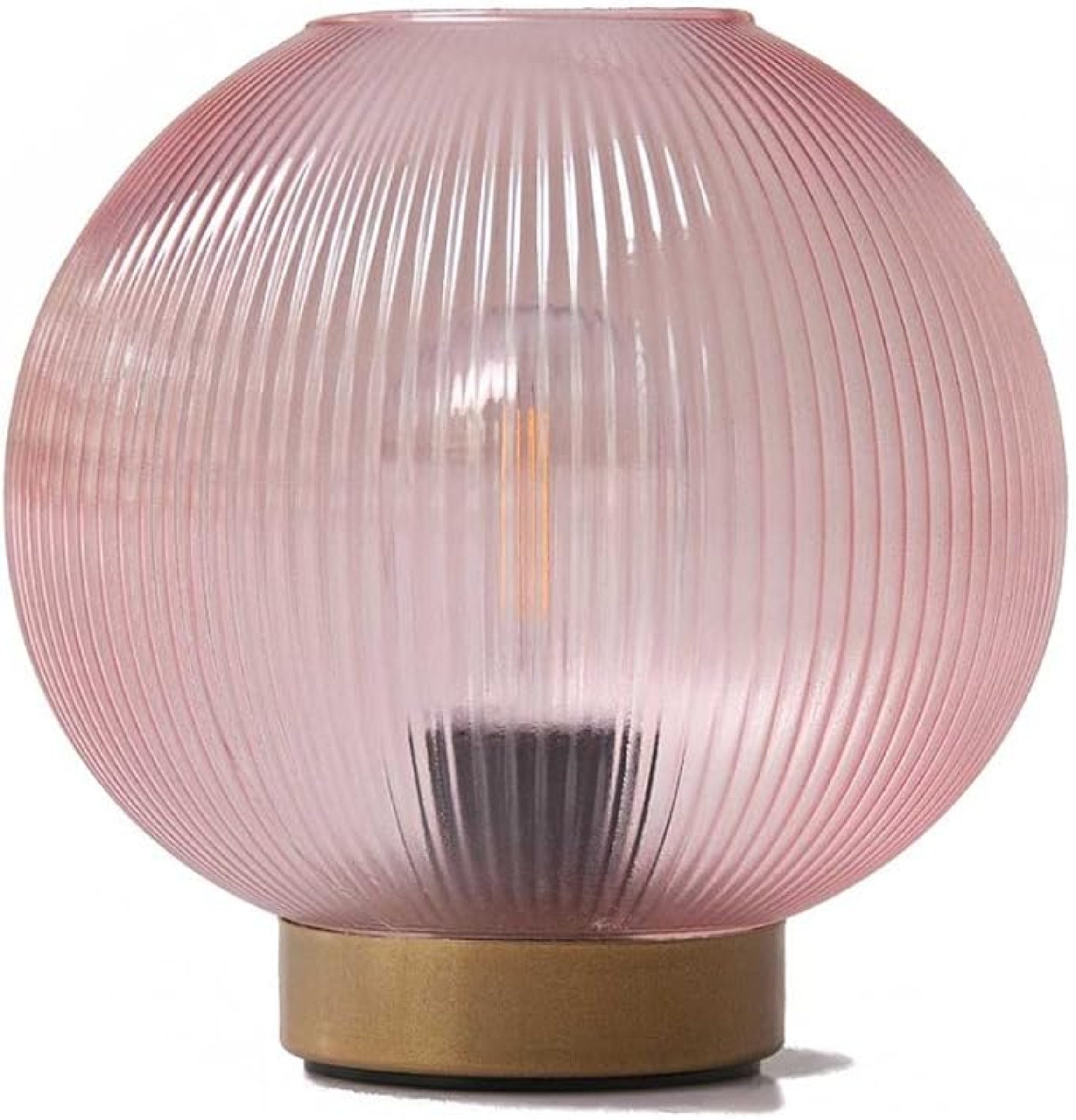 hab & gut LED Dekoobjekt LED Dekolampe Glaskugel Rosa warmweiß batteriebetrieben Tischlampe, LED fest integriert, Warmweiß, Warmweiß batteriebetrieben Glaskugel kompakt dekorativ modern