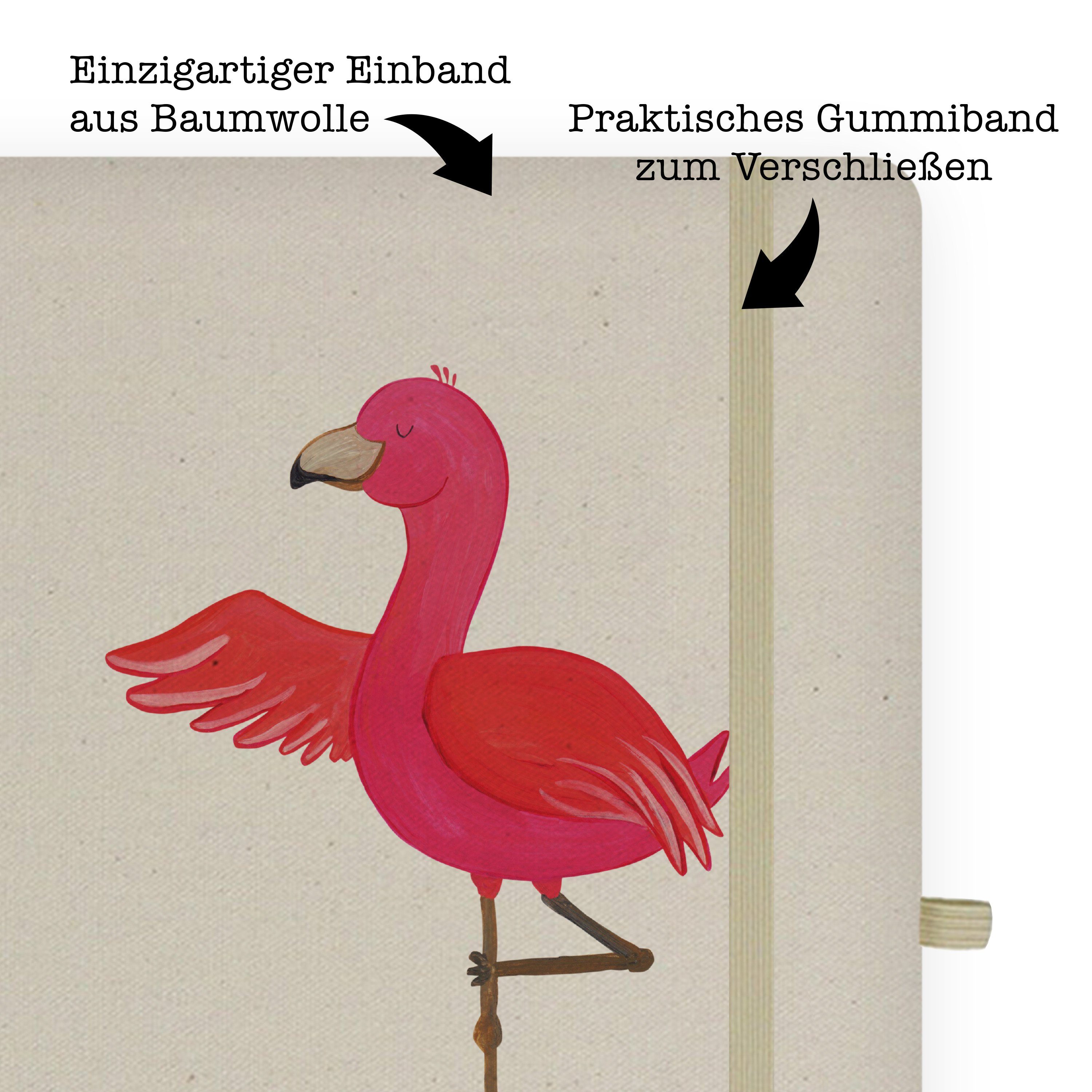 Notizen, Yoga Mrs. Urlaub, Geschenk, - Notizbuch Flamingo Panda & Transparent - Mr. Yoga Notizbl