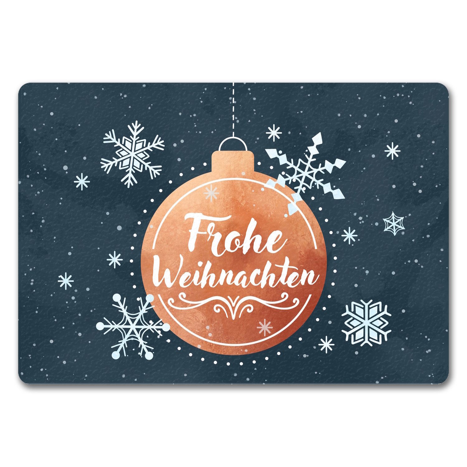 Fußmatte Frohe Weihnachten Christbaumkugel Fußmatte in 35x50 cm ohne 