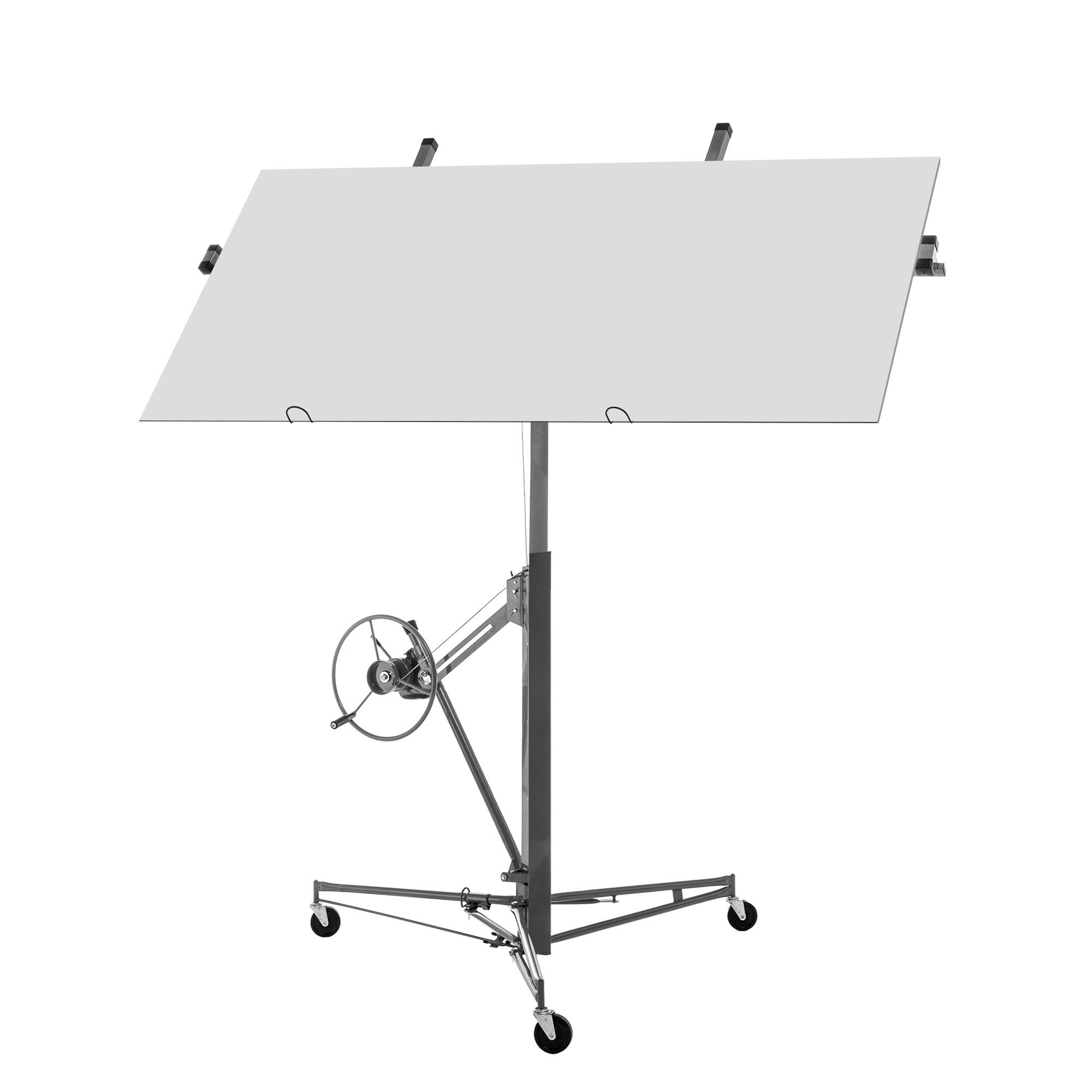 MC Star Plattenheber Gipskartonplatten-Heber für Trockenbau-Wandplatten und Deckenmontage, Tragkraft 68 kg, Höhe 140-335 cm verstellbar, klappbar, 3 Bremsräder, 60° Neigungseinstellung, -]
