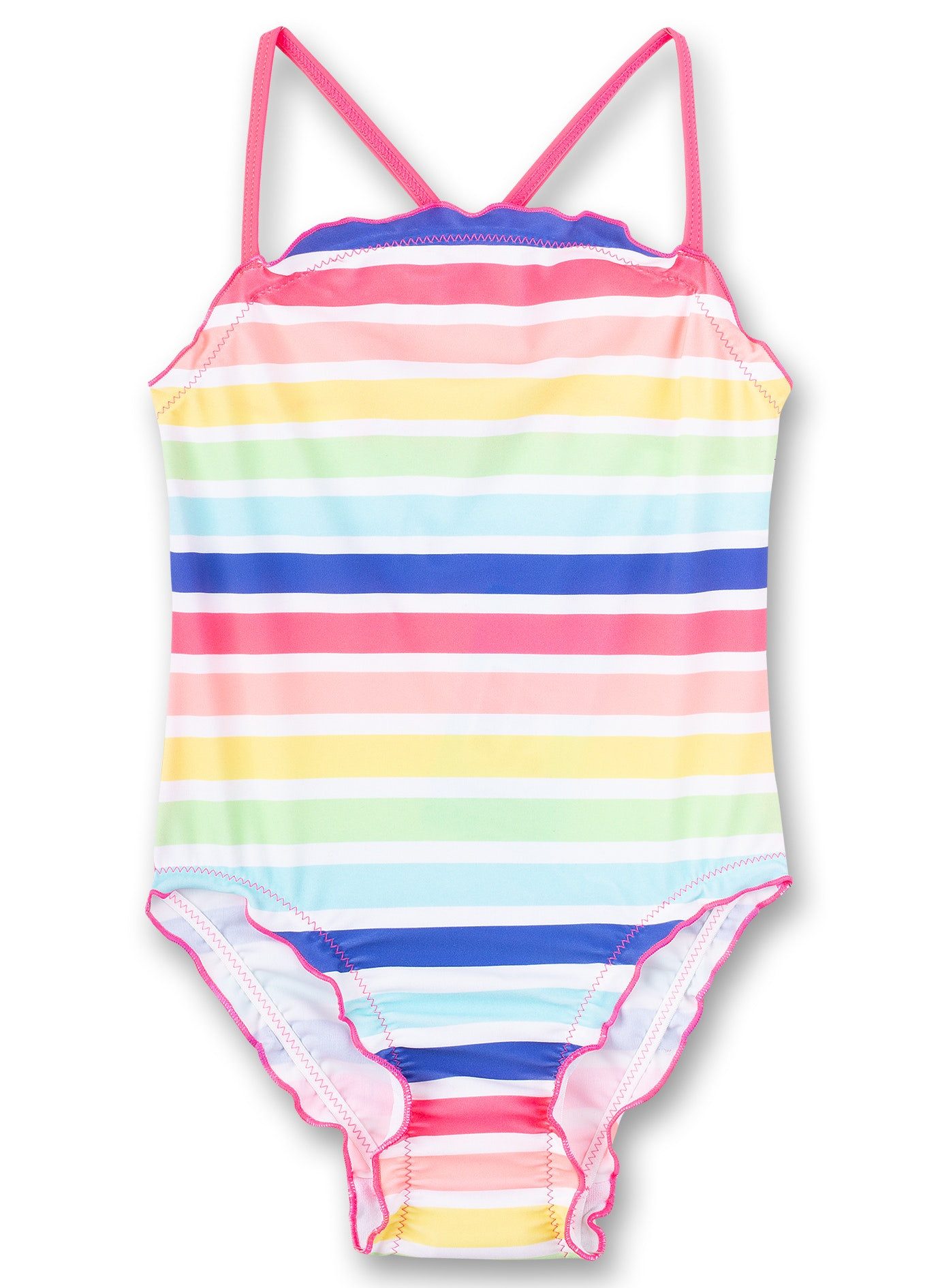 Sanetta Badeanzug Mädchen Badeanzug gestreift UV Schutz 50+ mit Rüschen