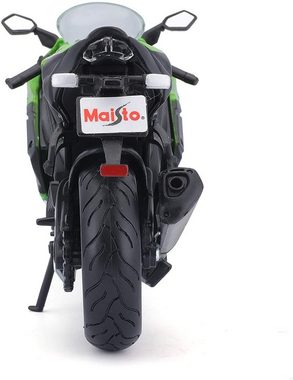 Maisto® Modellmotorrad Kawasaki Ninja ZX-10R (schwarz-grün, Maßstab 1:12), Maßstab 1:12, detailliertes Modell