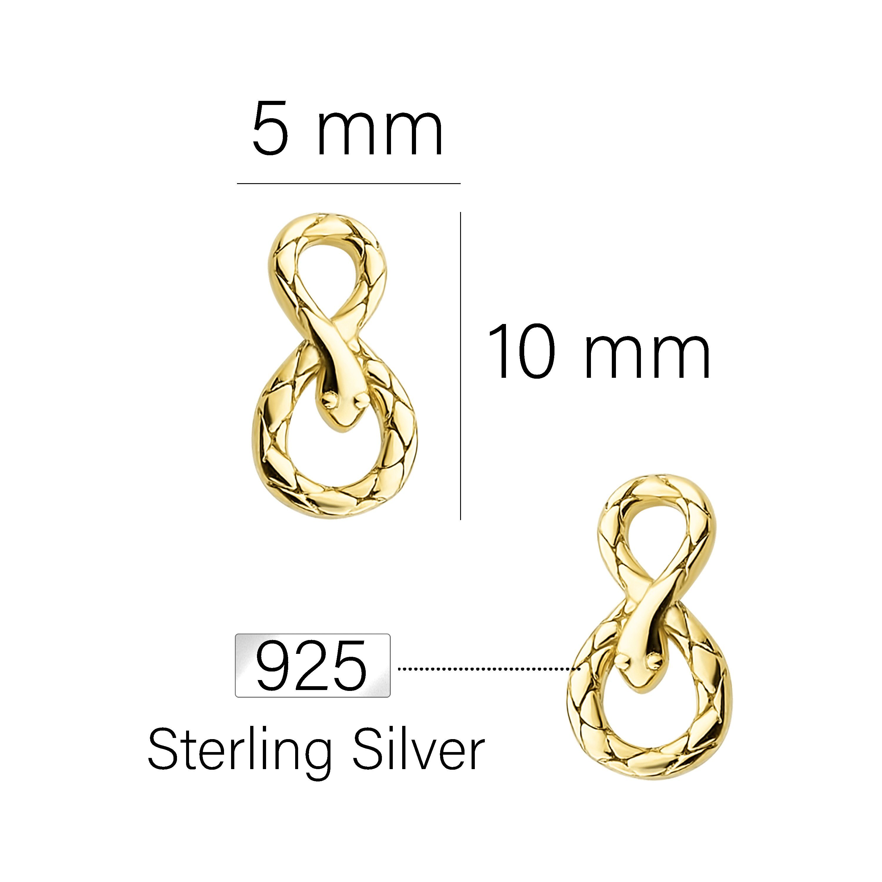 Sofia Milani Paar Silber Damen 925 gold Schlange, Ohrstecker Schmuck