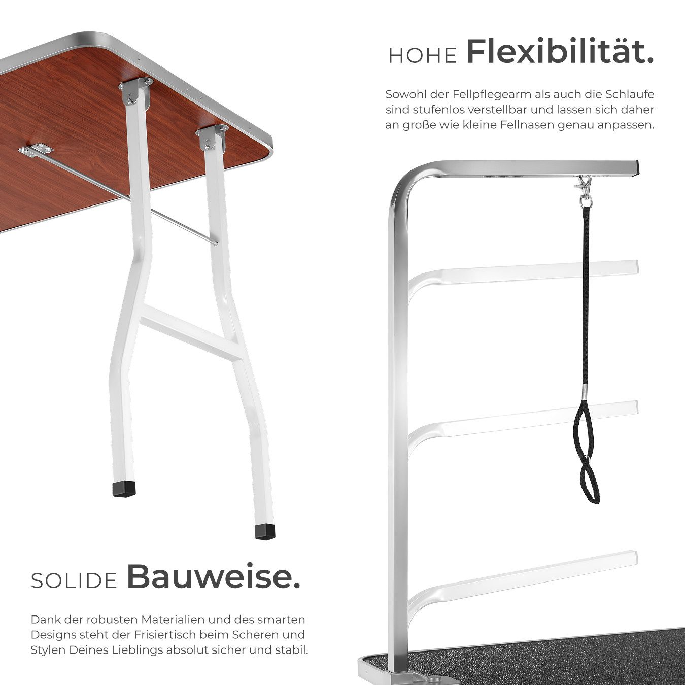 tectake Arbeitstisch Trimmtisch, mit höhenverstellbarem Galgen