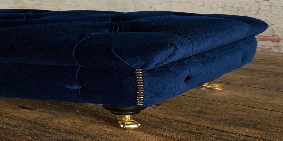 JVmoebel Bettbank Chesterfield Hocker aus Textil in elegantem Design (Hocker), Made in Europa