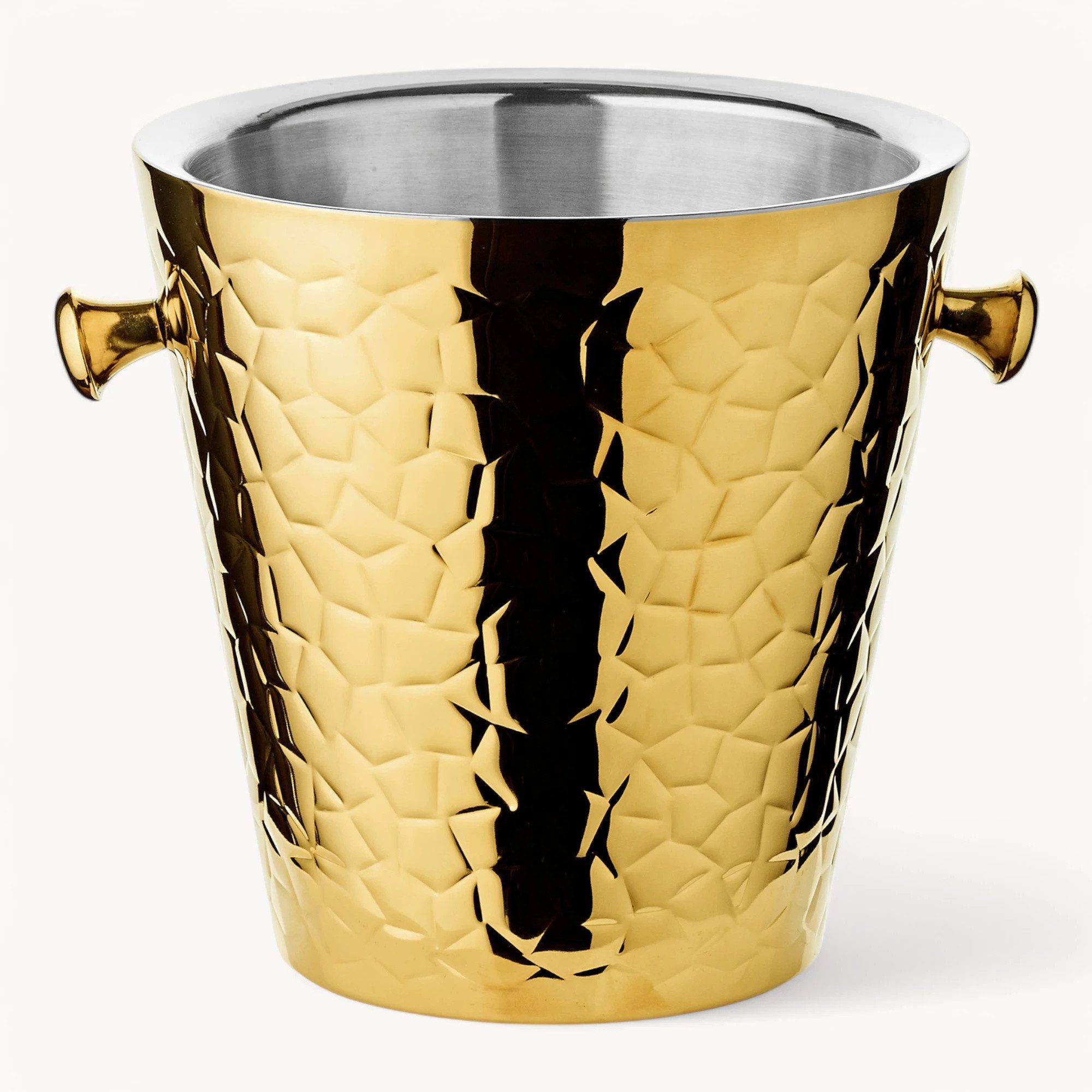 EDZARD Sektkühler Capri, (Höhe 23 cm, Ø 23 cm), gemustert, Edelstahl, doppelwandig