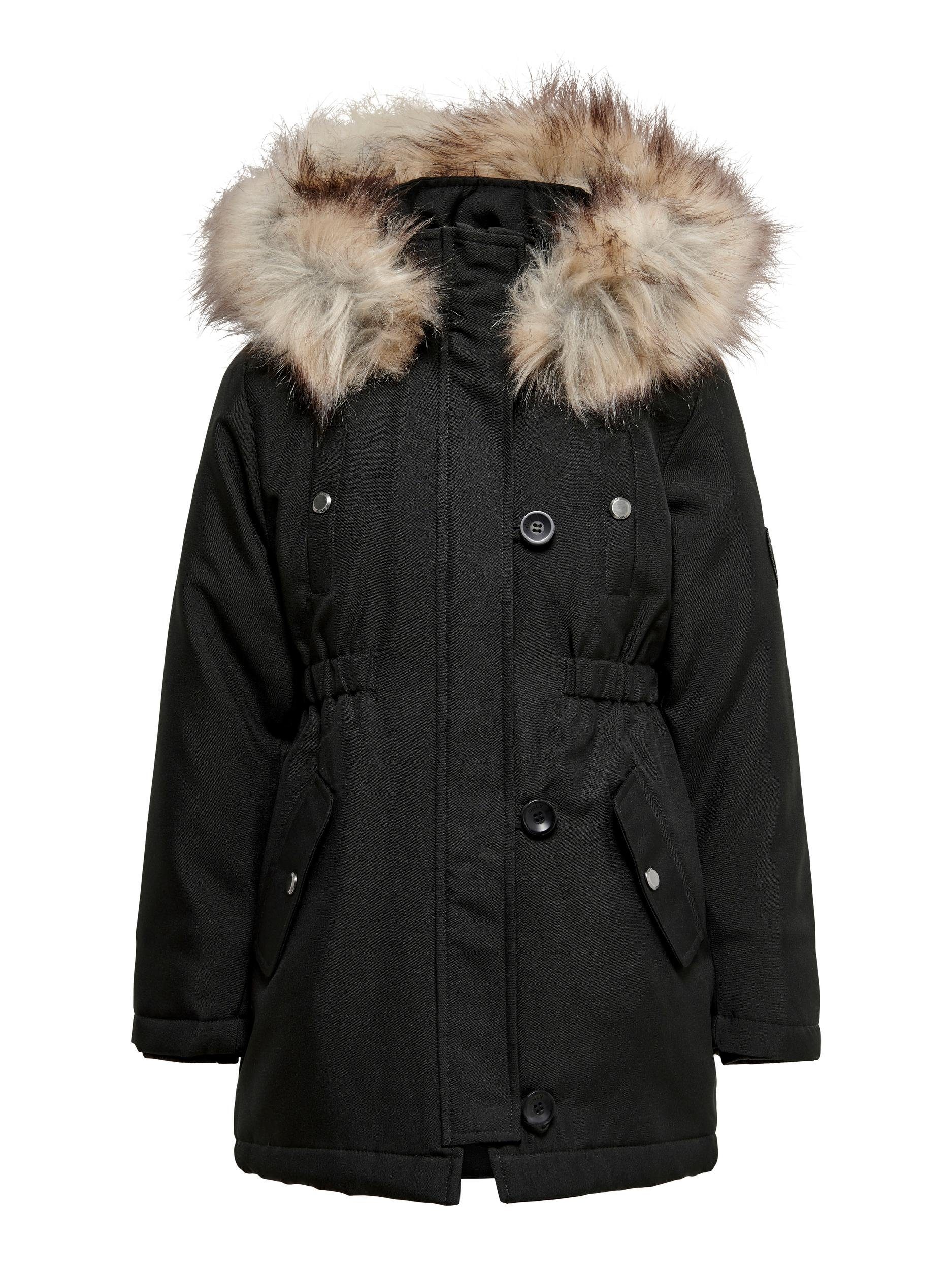 KIDS ONLY Winterjacke KOGIRIS FUR PARKA OTW mit elastischem Taillengummi