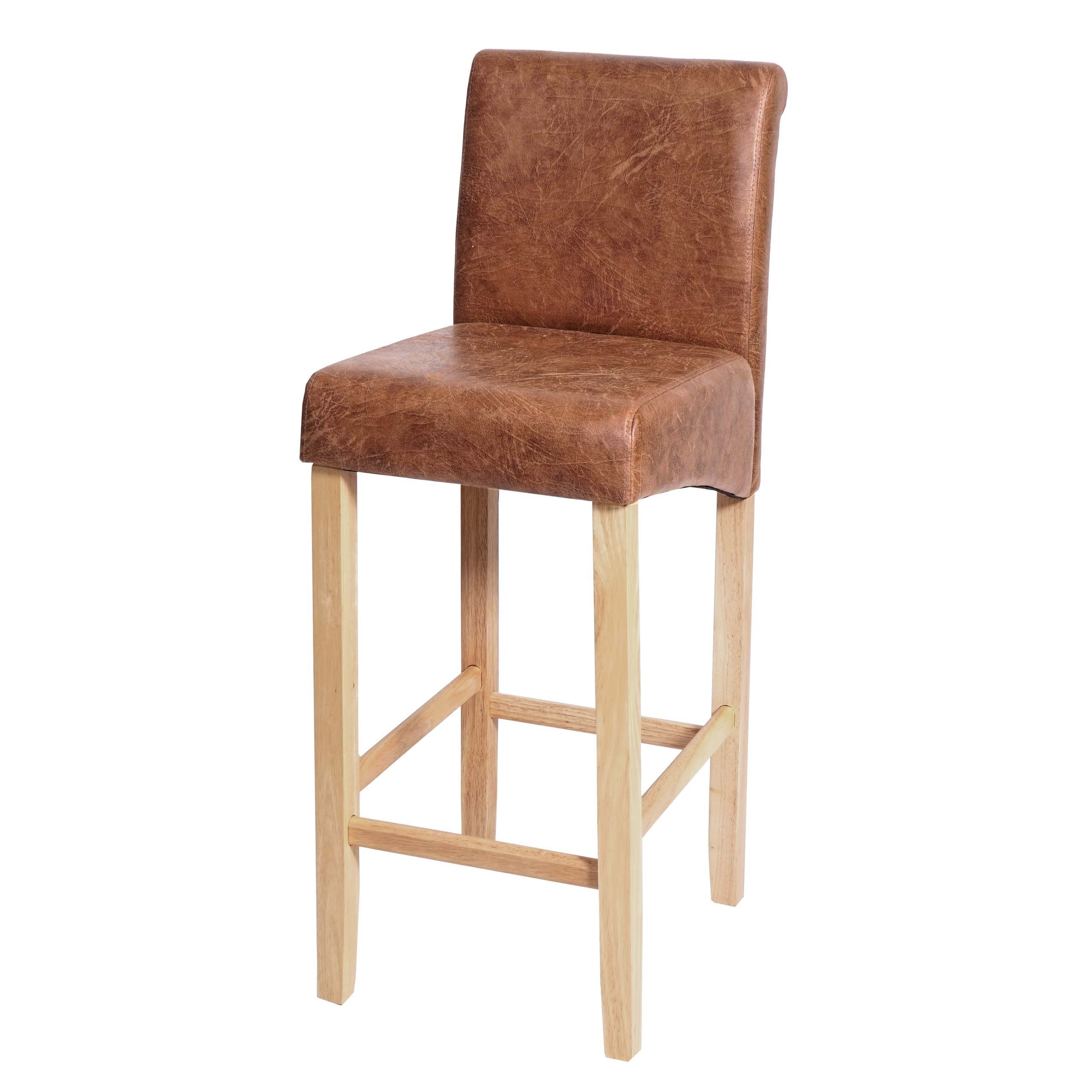 MCW Barhocker MCW-C33, Angenehme Polsterung, Stabile Beine aus Holz