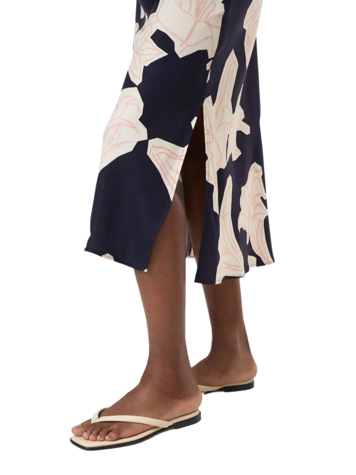 CLOSED A-Linien-Rock blau,Casual,Cupro,Floral,Casual Fit