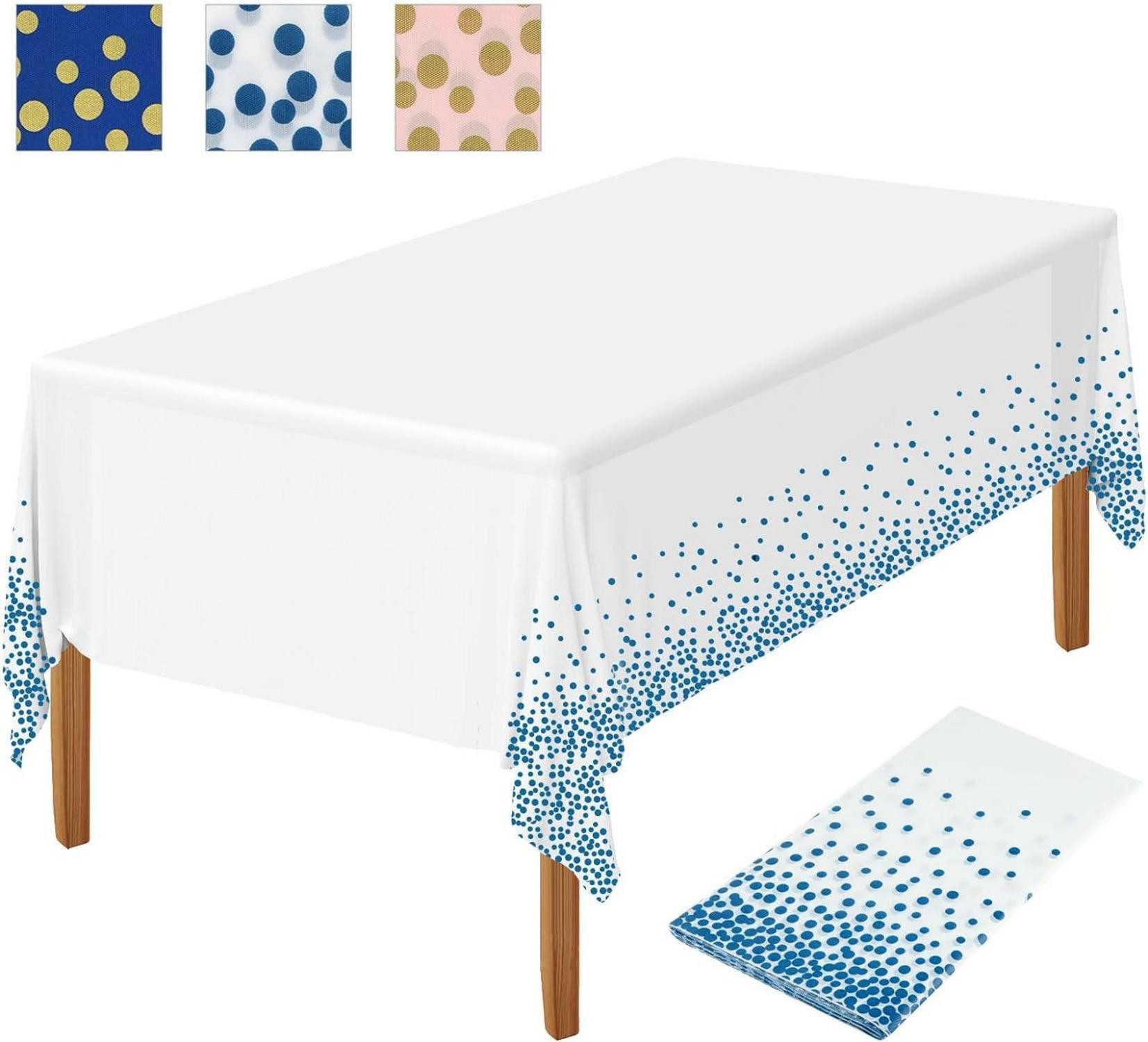 Tischdecke Party Tischdecke weiß blau 137x274 cm PEVA wasserdicht