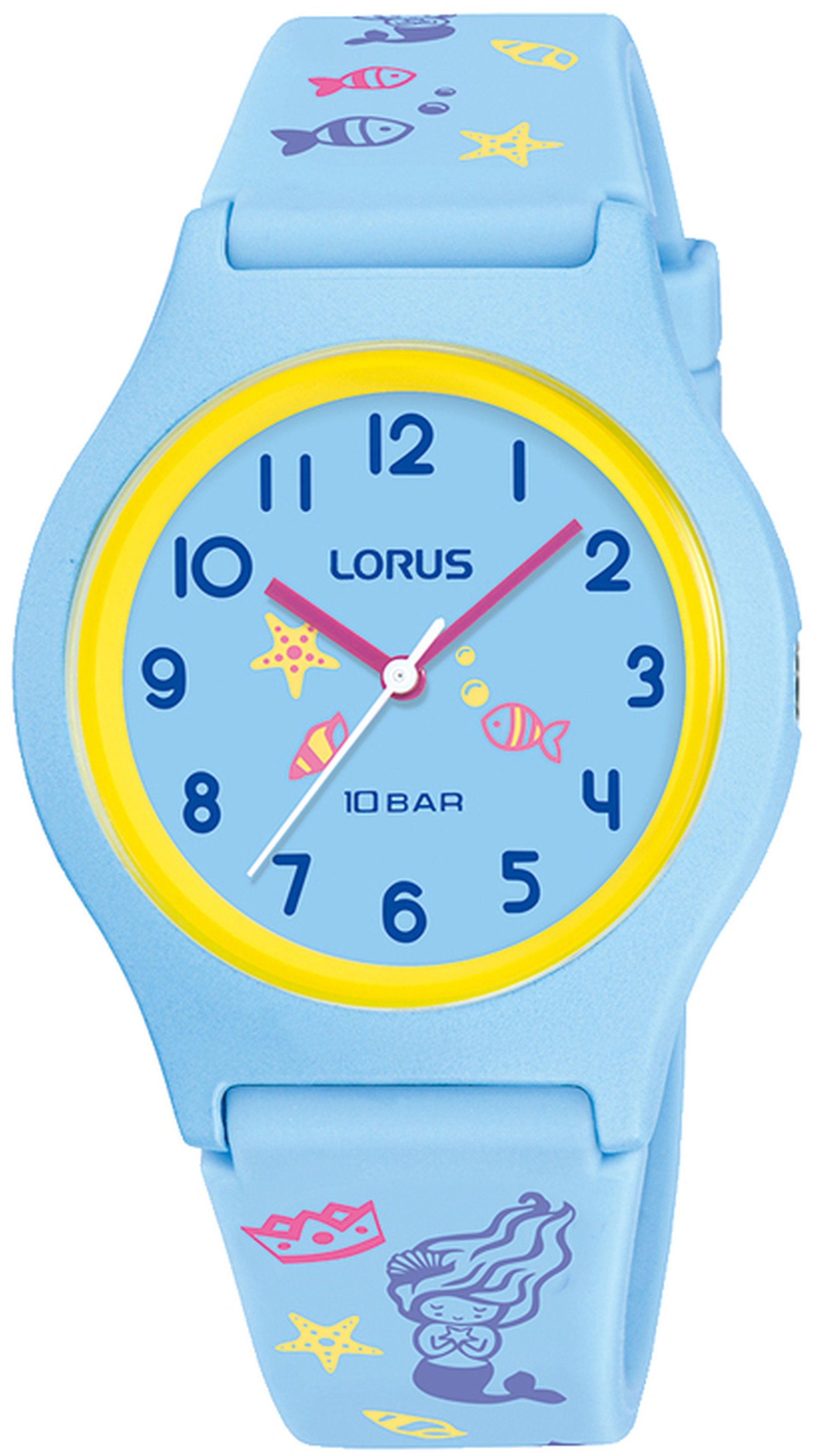 LORUS Quarzuhr RRX51HX9, Armbanduhr, Kinderuhr, Meerjungfrau, Fisch, ideal auch als Geschenk