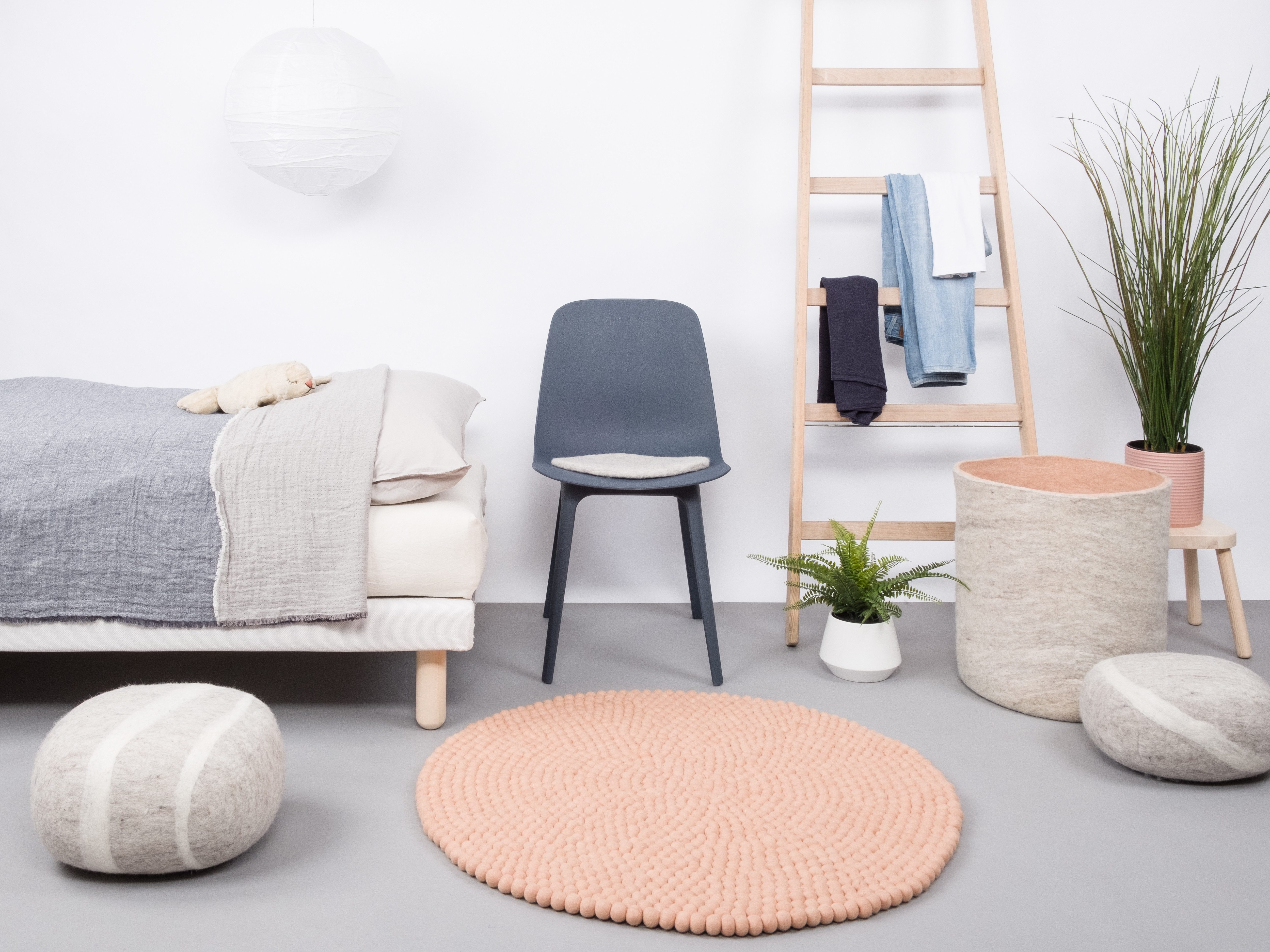 myfelt Wollteppich Merle Filzkugelteppich rund, 100% reine Schurwolle, in verschiedenen Größen erhältlich