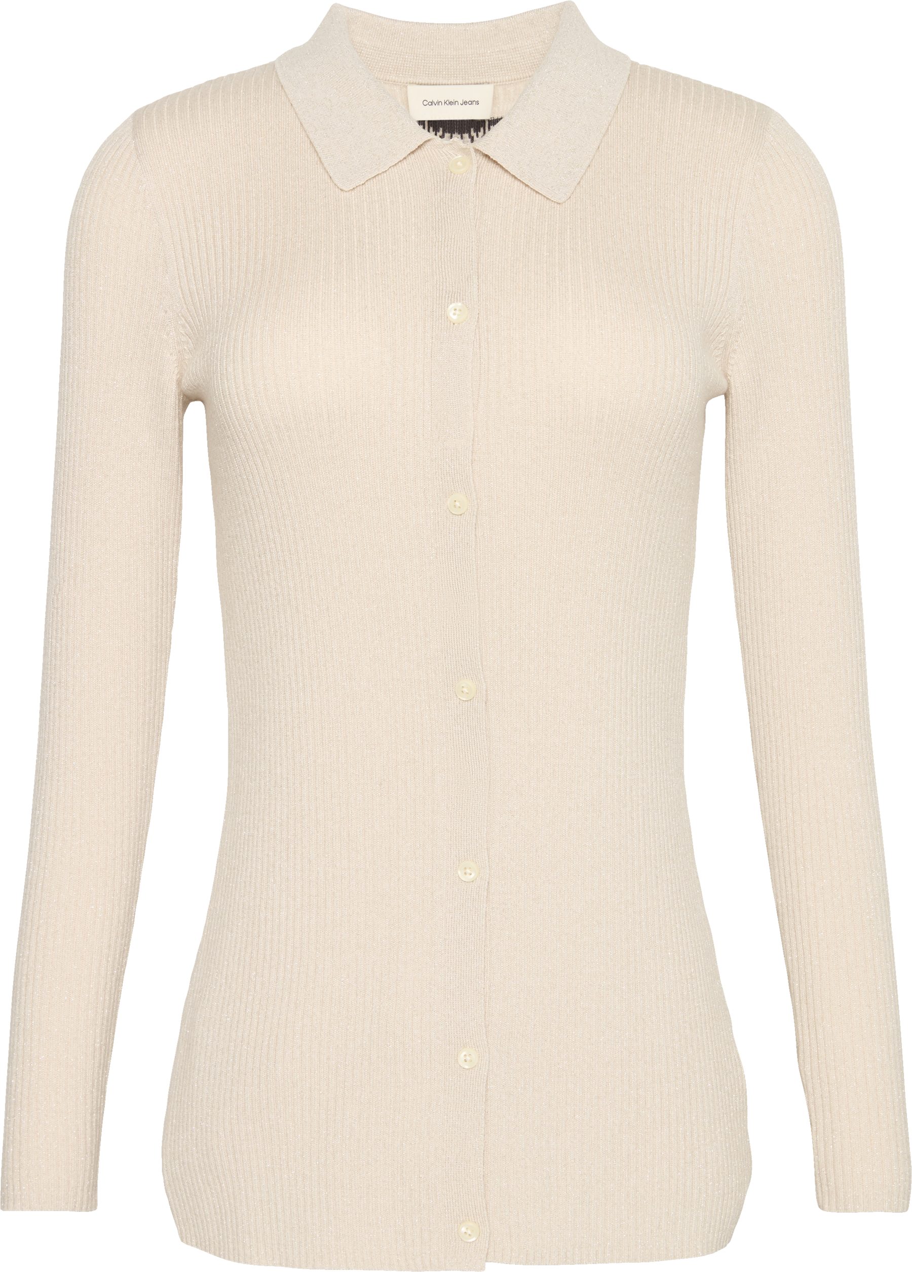 Calvin Klein Jeans Strickjacke Regular fit mit Glitzer und Rundhalsausschnitt