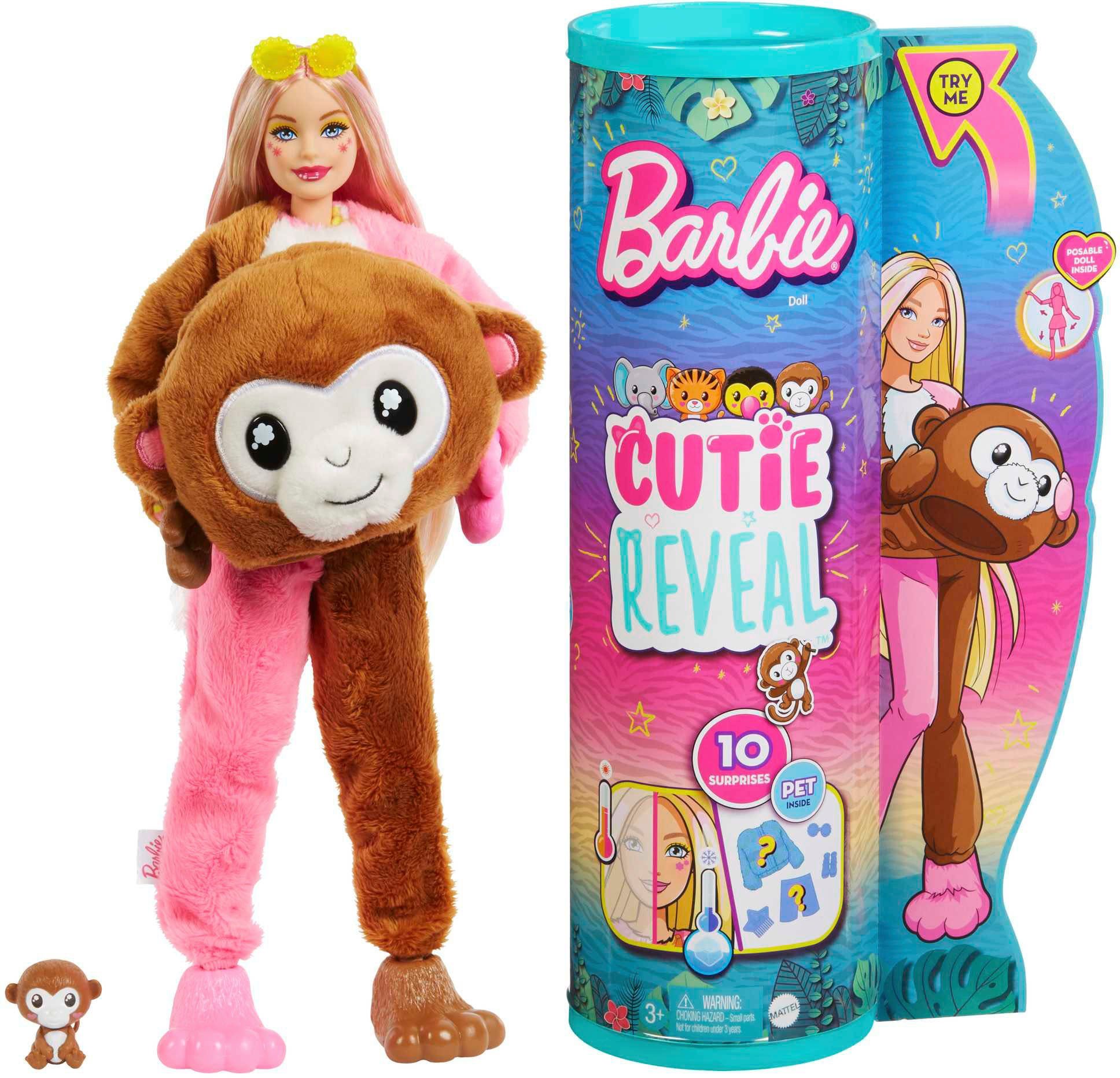 Mattel® Barbie Anziehpuppe Cutie Reveal, im Affen-Kostüm (Dschungel-Serie), inklusive Accessoires