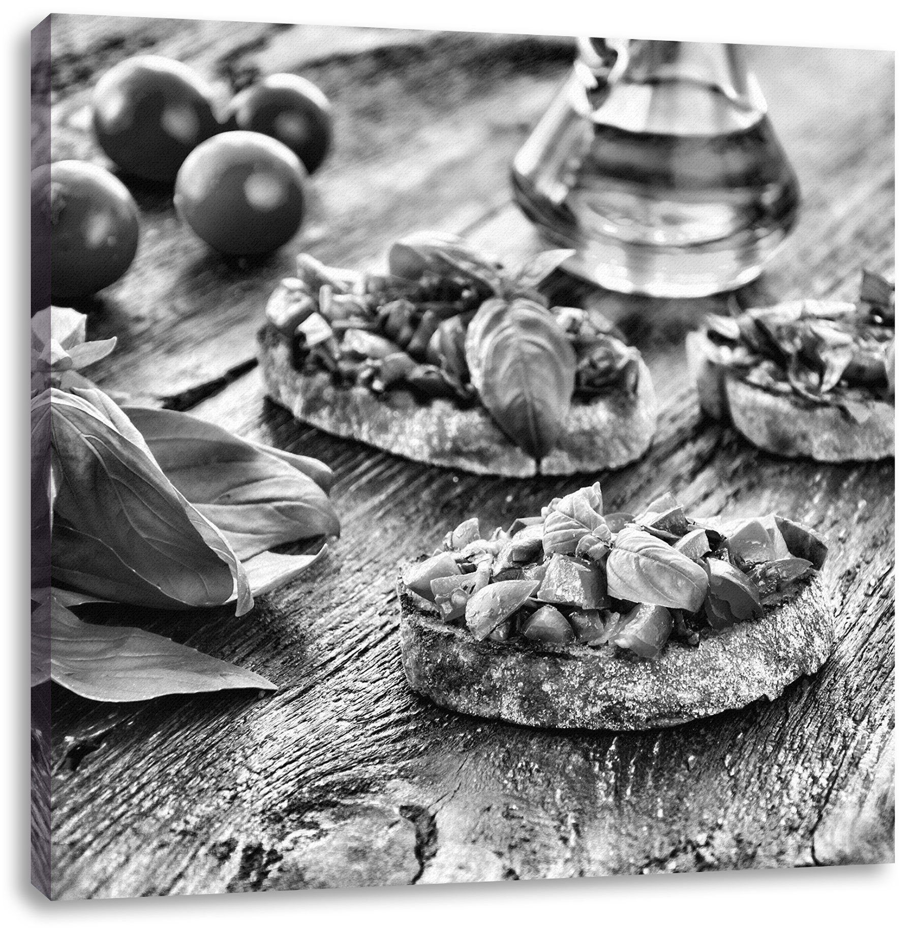 Pixxprint Leinwandbild Italienische Bruschetta, Italienische Bruschetta (1 St), Leinwandbild fertig bespannt, inkl. Zackenaufhänger