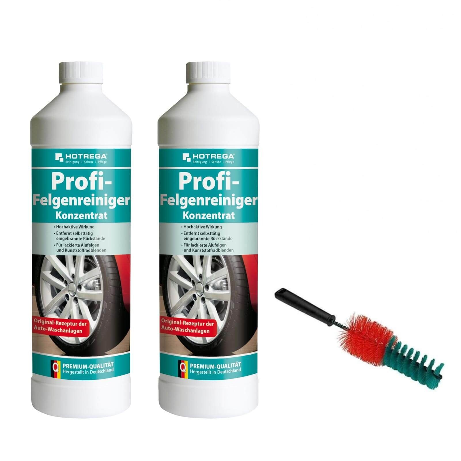 HOTREGA® Profi Felgenreiniger 2x 1L Konzentrat SET + Vikan Felgenbürste Reinigungskonzentrat