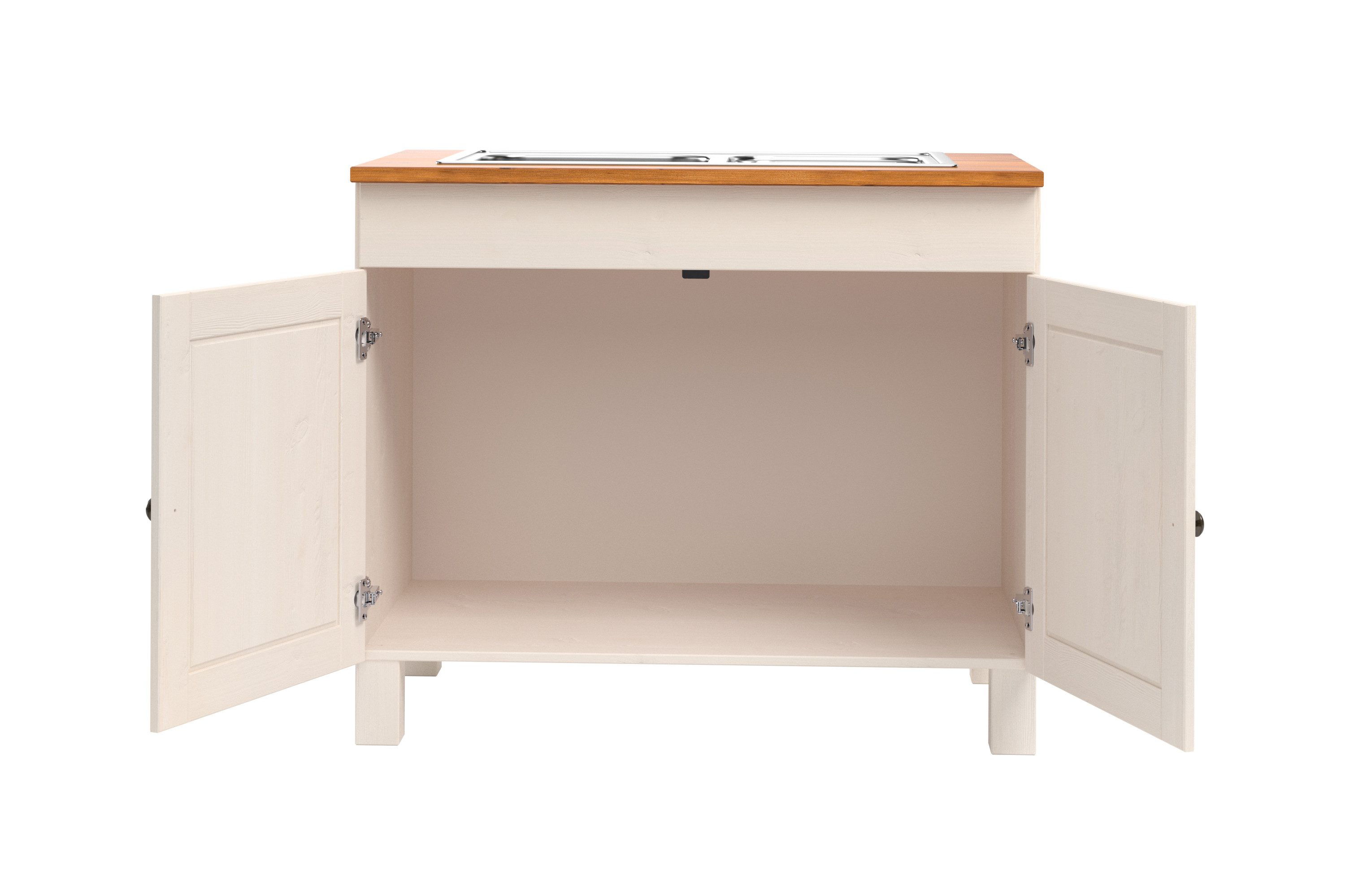 Home affaire Spülenschrank Alby2 Mit Metallgriffen, Breite 100 cm